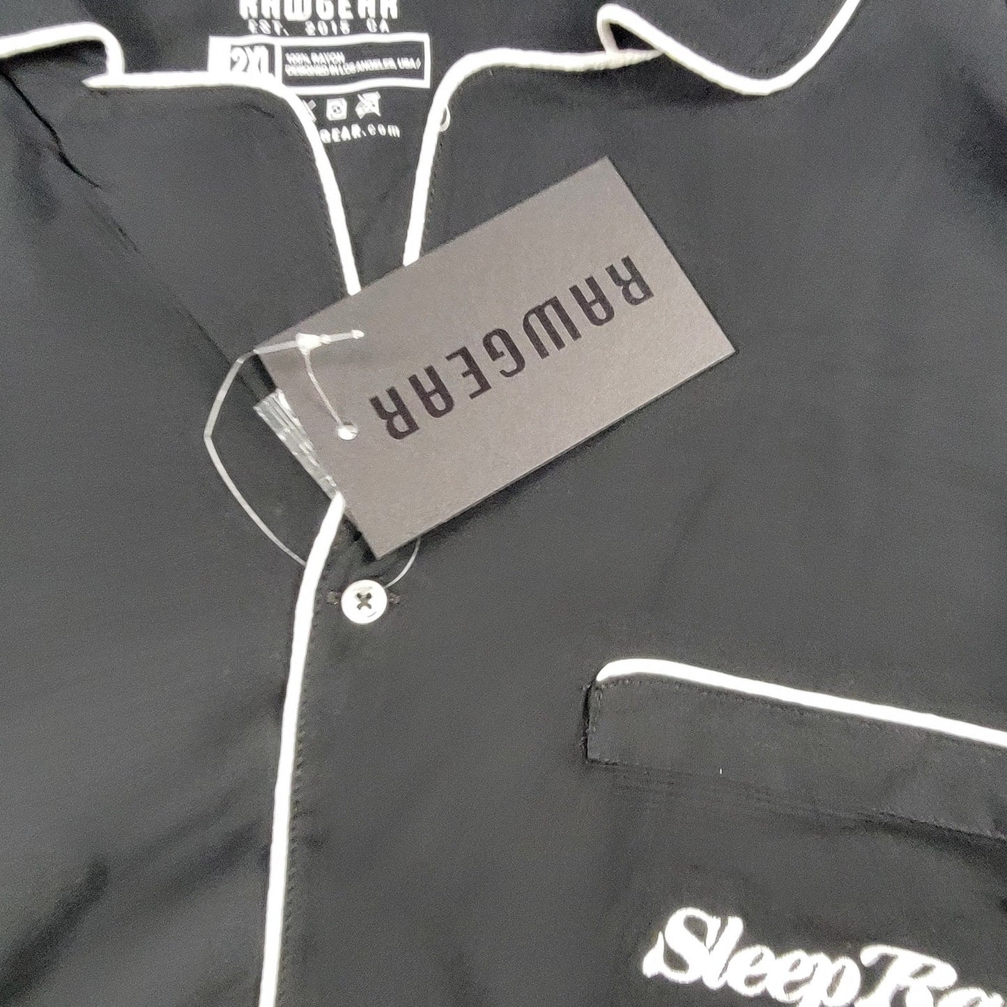 RawGear Sleep Raw Pajama Set Black 2XL Men’s Shirt & Pants NWT