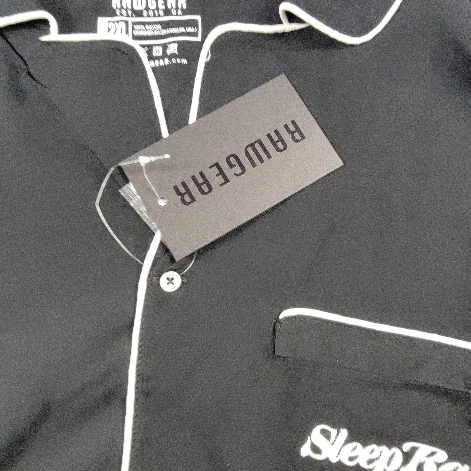 RawGear Sleep Raw Pajama Set Black 2XL Men’s Shirt & Pants NWT