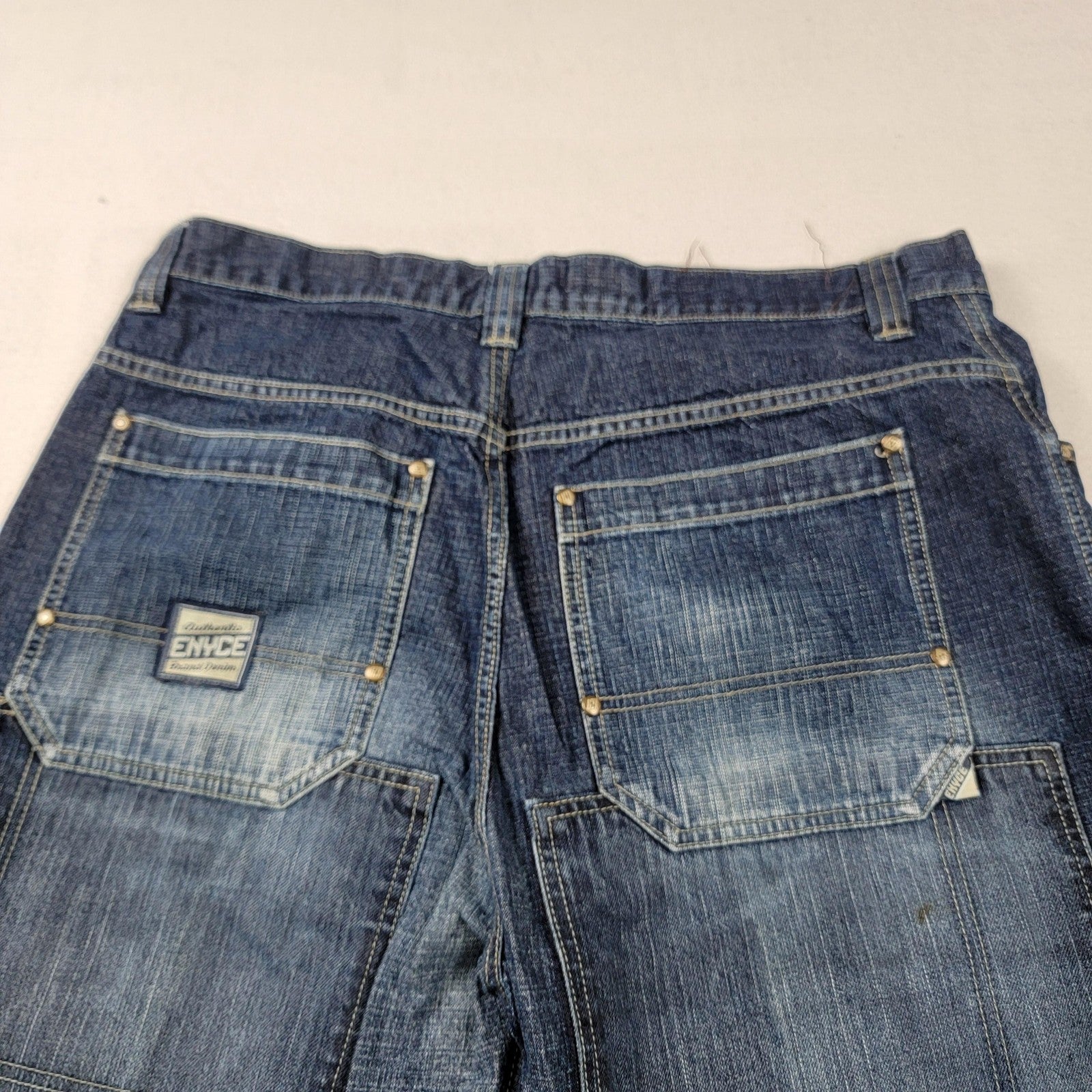 Enyce Jeans Mens 36 Blue Carpenter Utility Cargo Multi Pocket Baggy Y2K