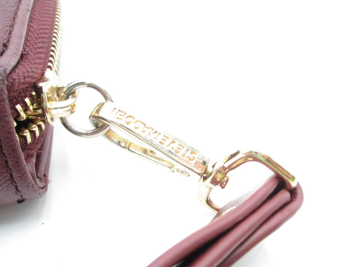 Steve Madden Wallet Women's One Size Red Faux Leather Wristlet Zip Around2