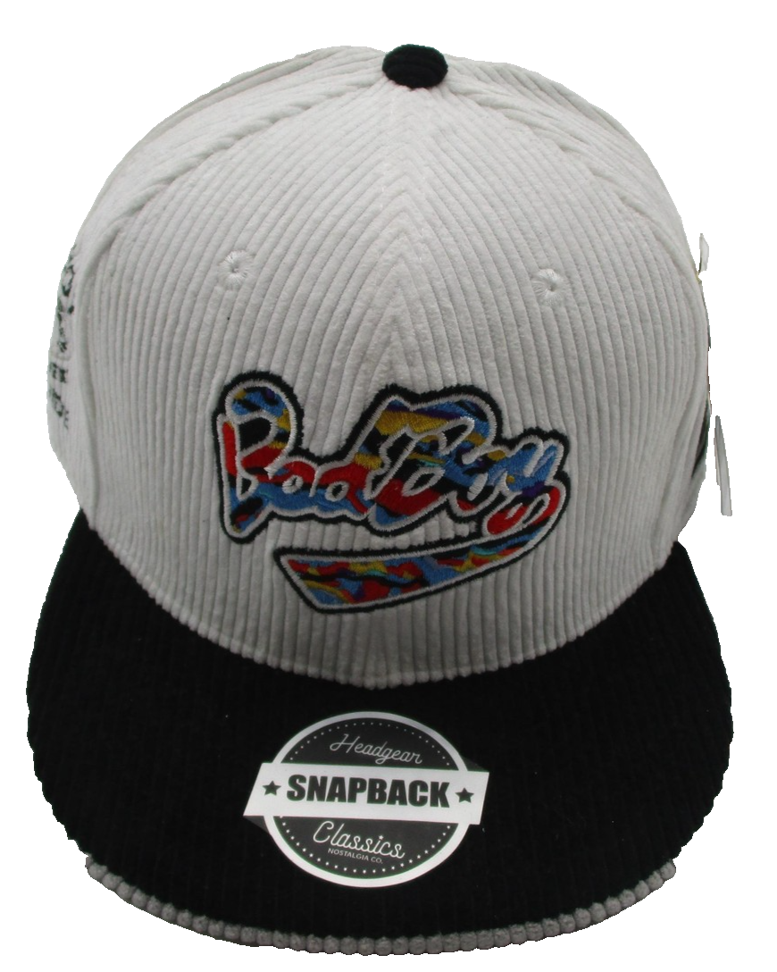 Notorious BIG Bad Boy Records Headgear Classics Hat Snap Back Men White Corduroy0