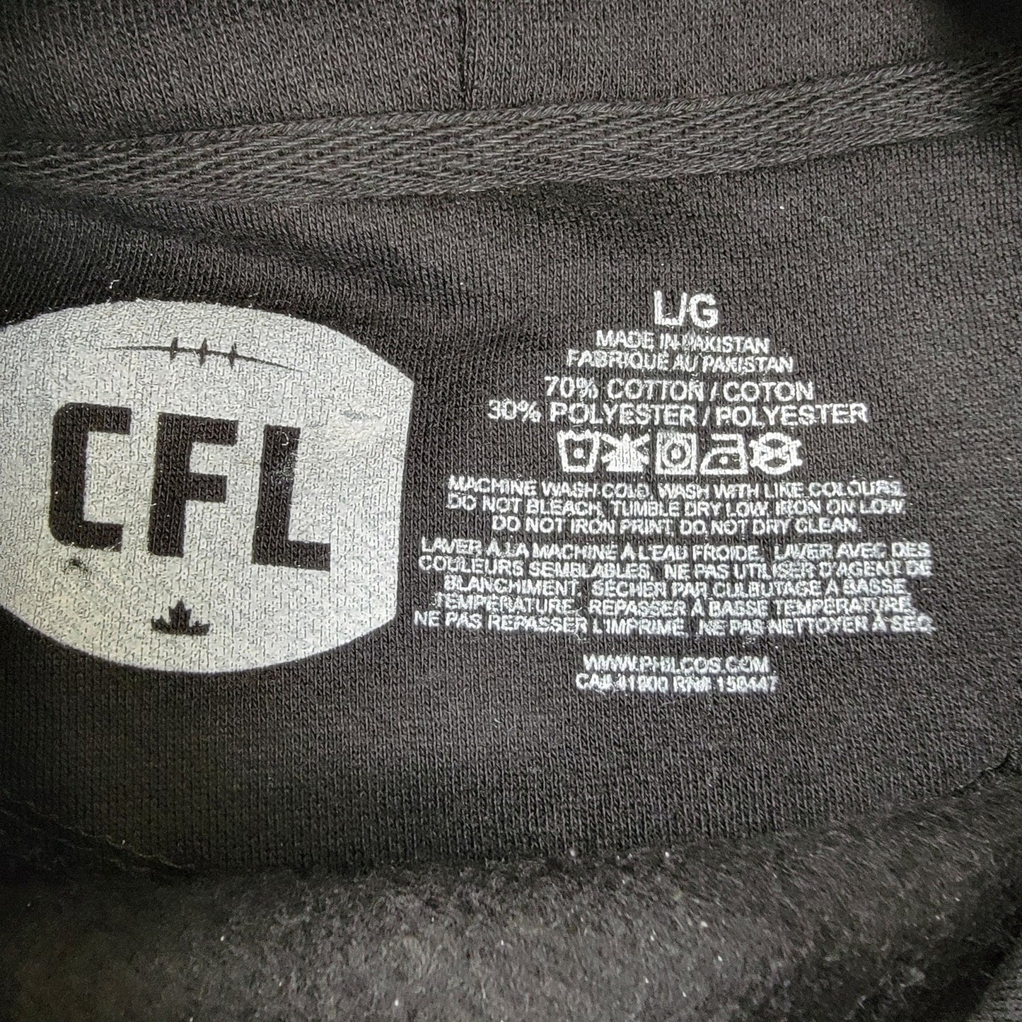 Calgary Stampeders Hoodie Black Sz Lg Canadial Football League (589) New w Flaws2
