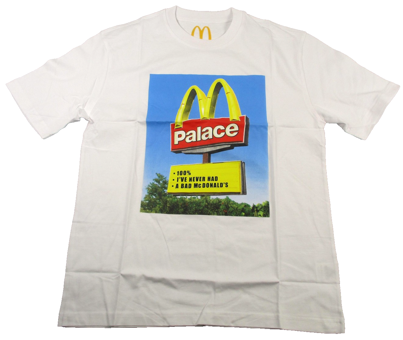 Palace McDonald's Sign Graphic Shirt Mens Large White Skateboarding Tee 1286870