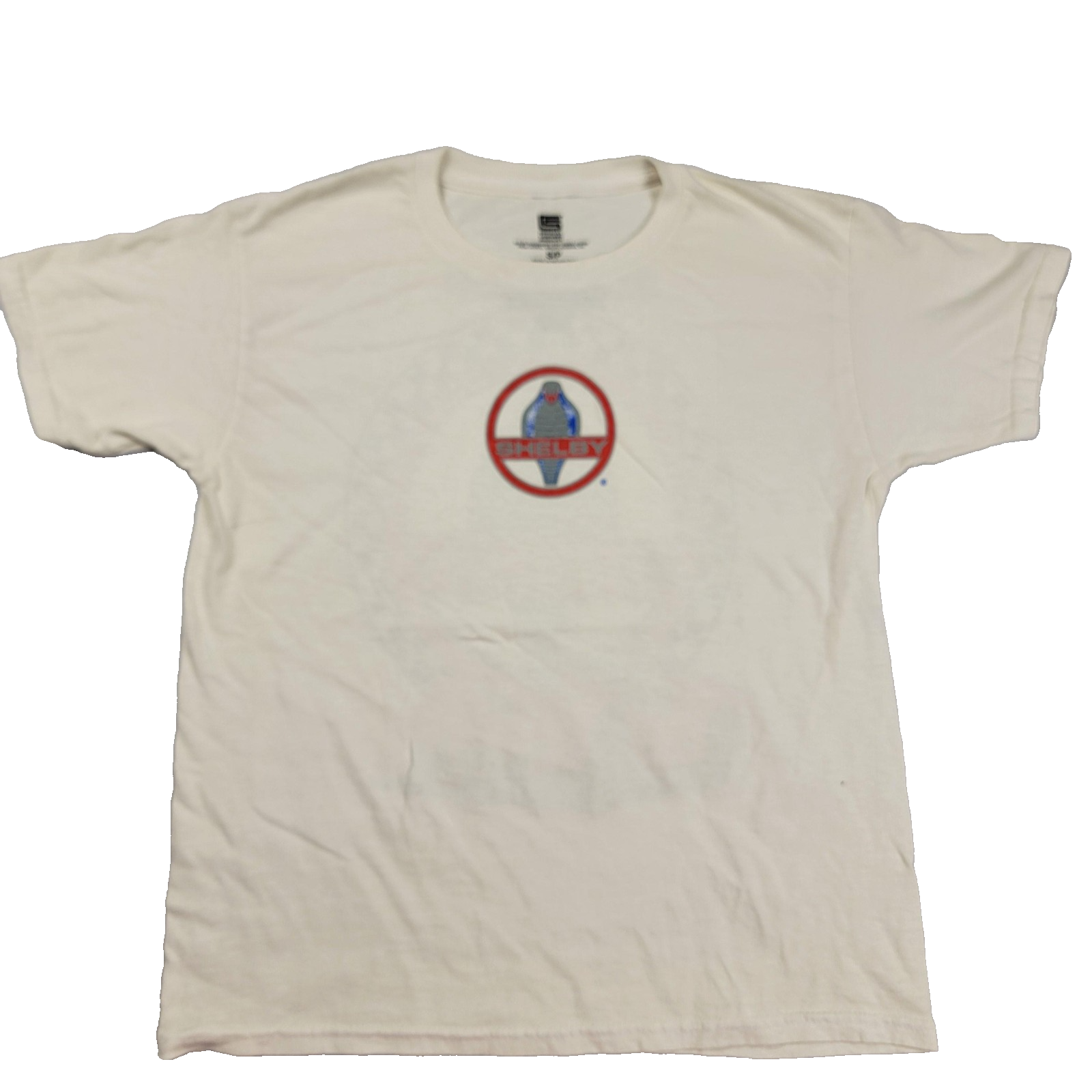 Shelby Cobra Shirt Mens Small White Graphic Tee Licensed Racing 100% Cotton 11360