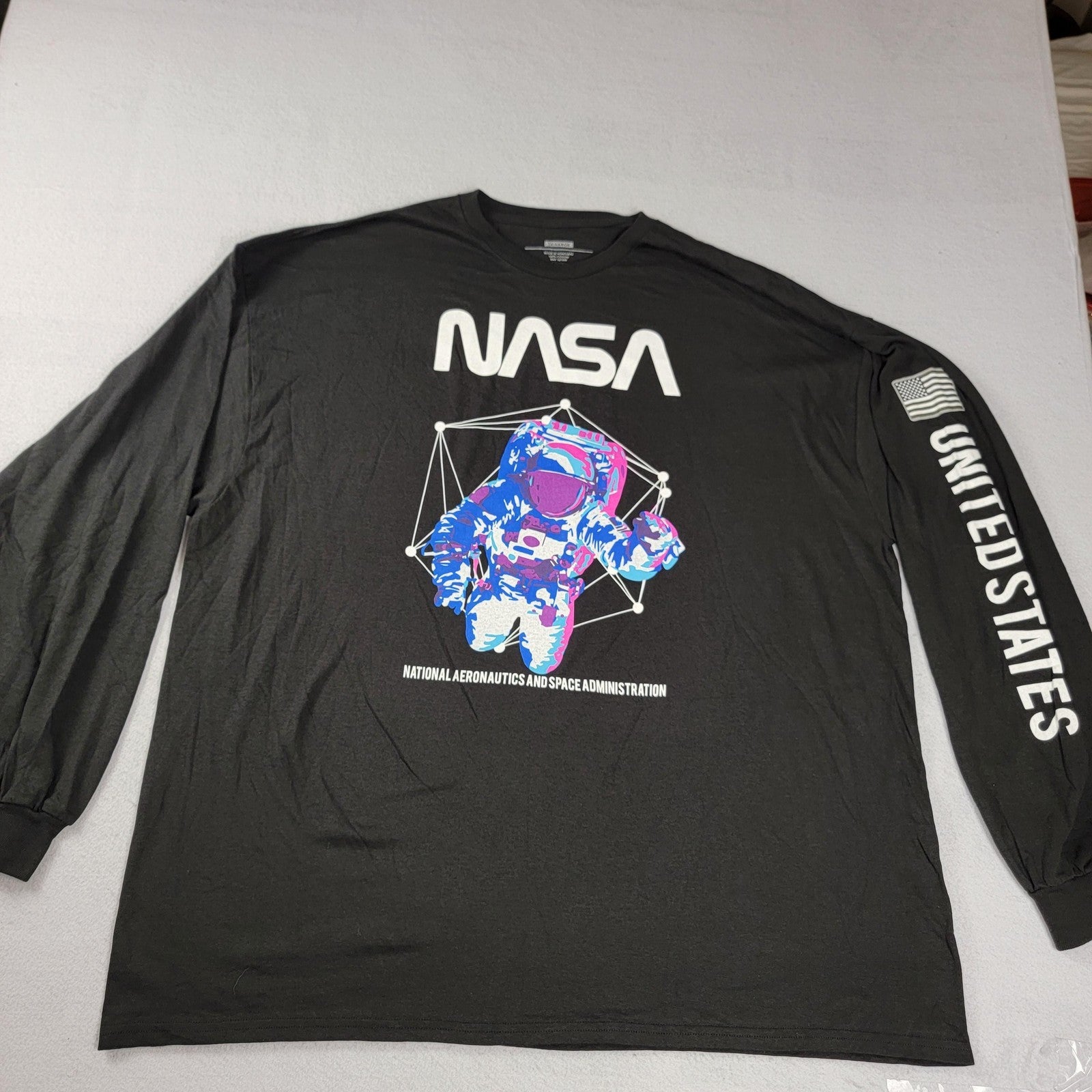 2 Pack Mens 3XL Long Sleeve Tees Marvel SpiderMan Orange & Black NASA