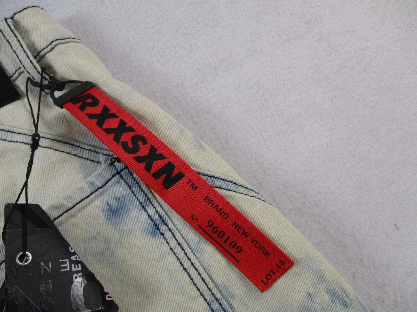 Reason Jeans Mens 44 Slim Acid Wash Mulberry Moto Skull Denim Embroidered 142211