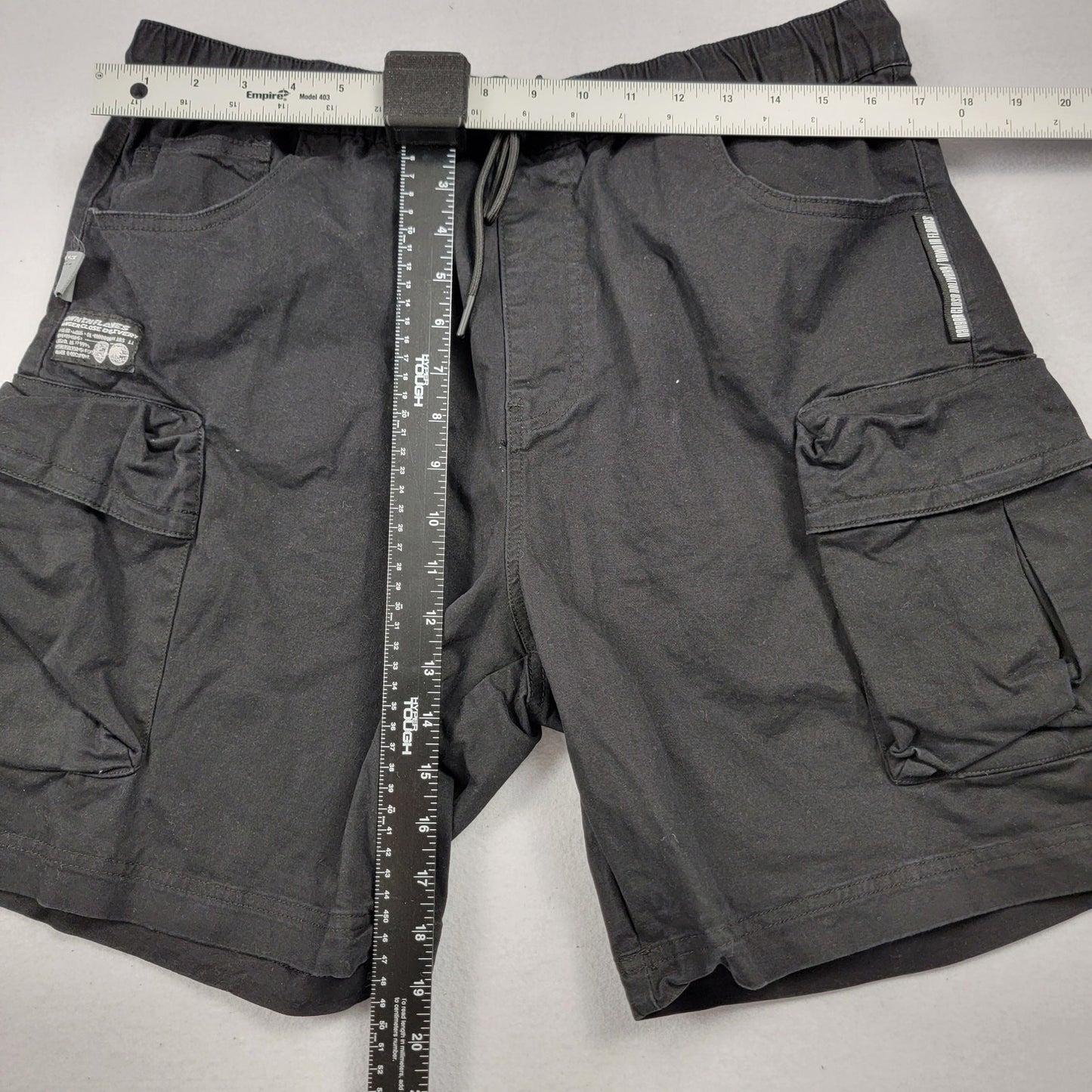 Smoke Rise Men’s Cargo Shorts Black Size L Streetwear Utility Pockets NWT6