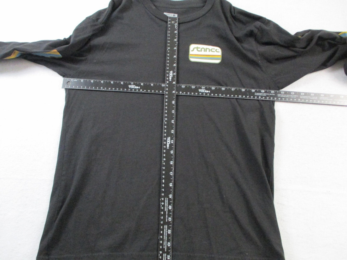 Stance Shirt Mens Large Black Long Sleeve Retro Stripe Logo Graphic Crewneck Tee6
