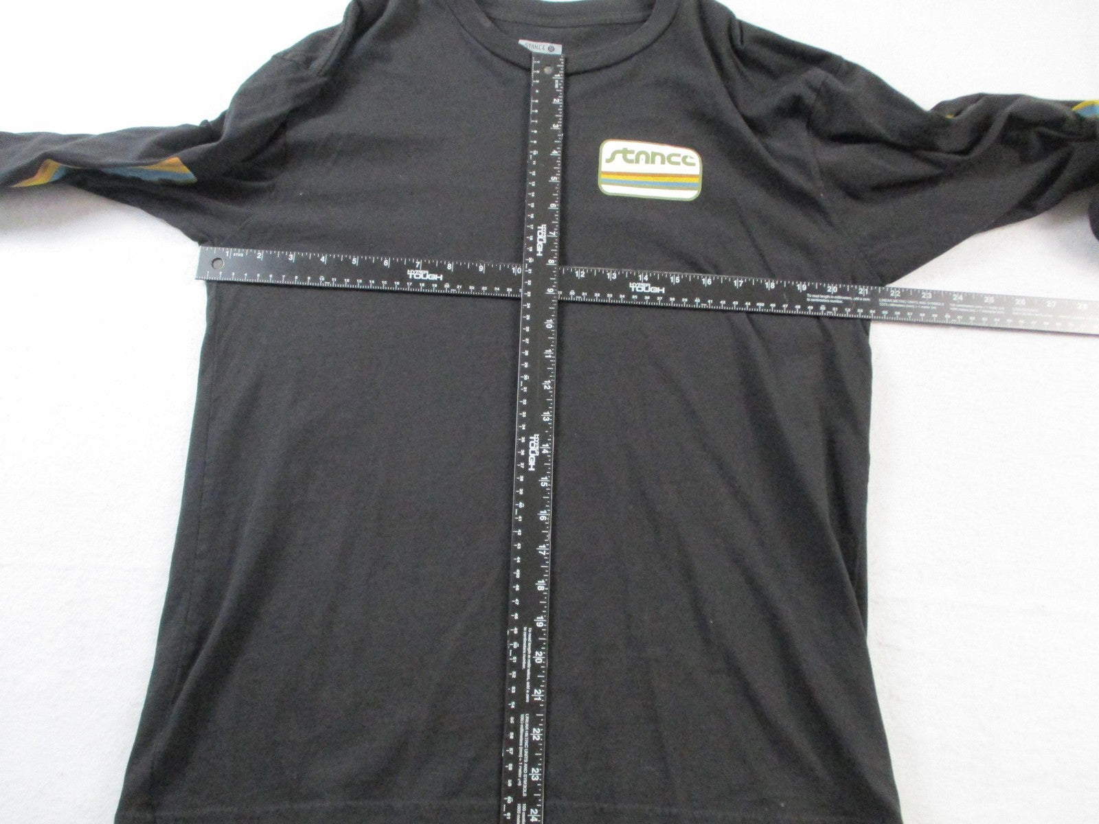 Stance Shirt Mens Large Black Long Sleeve Retro Stripe Logo Graphic Crewneck Tee6