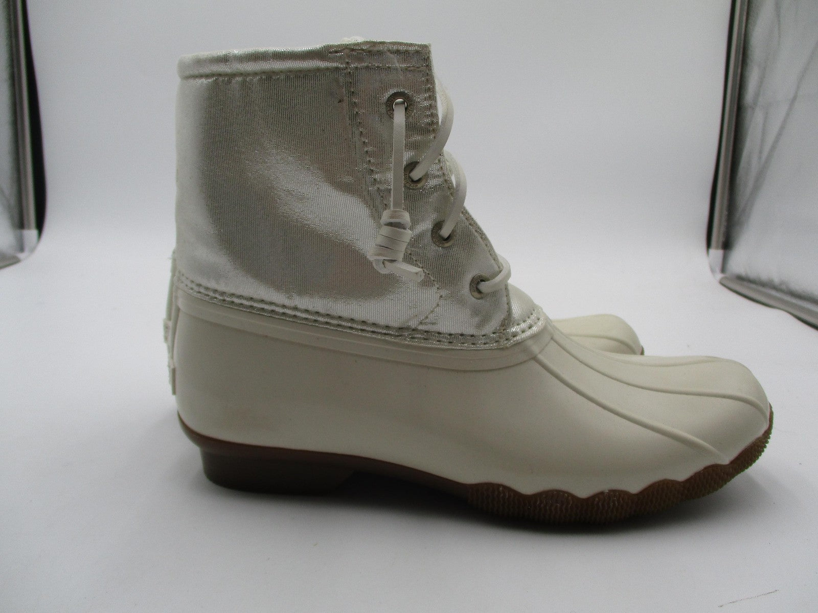 Sperry Saltwater Boots Girls Size 4 White Waterproof Duck Rain Snow Winter5