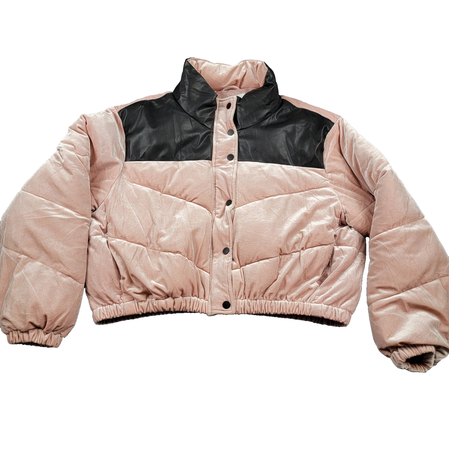 Celebrity Pink XL Pink Velvet Faux Leather Puffer Jacket Women’s
