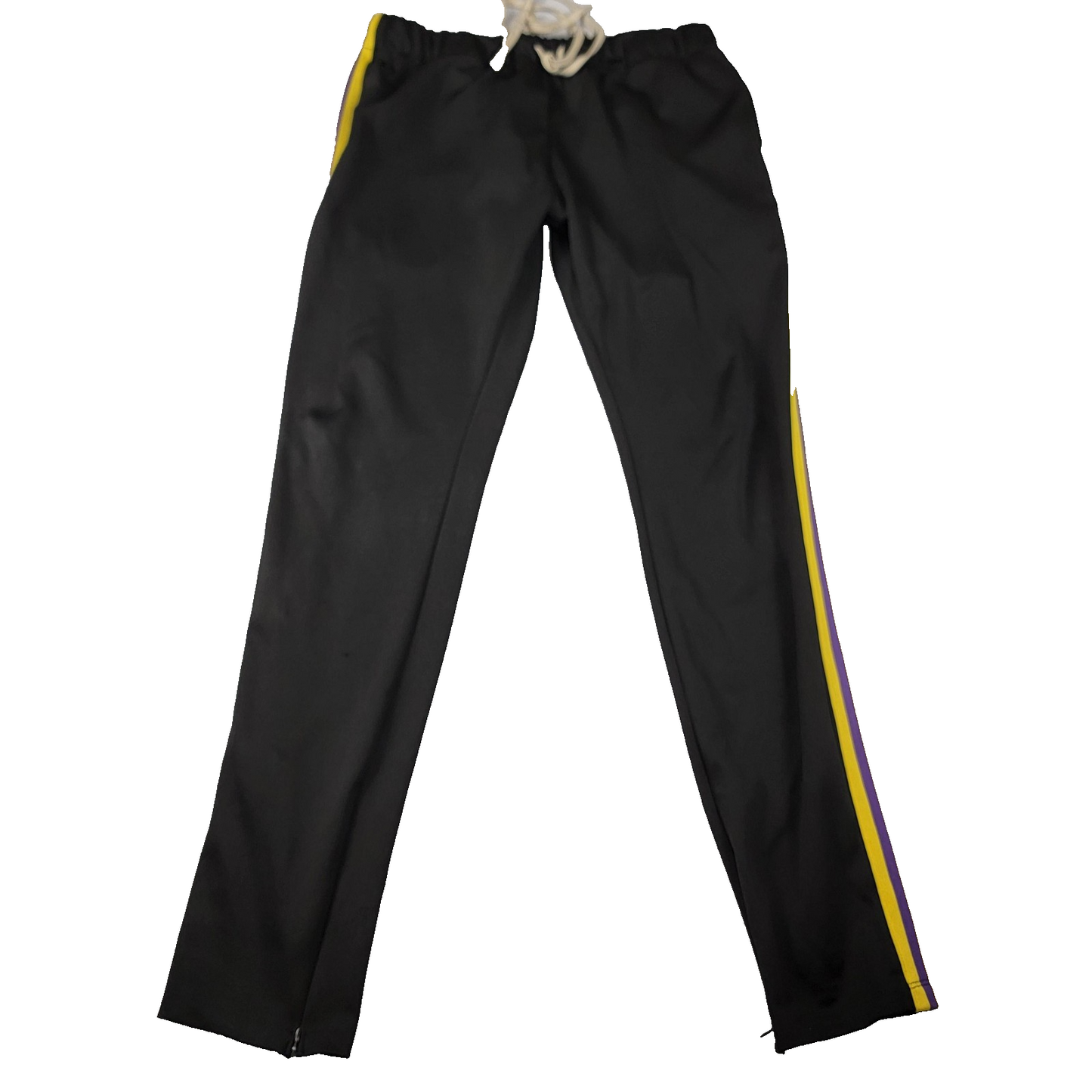 EPTM Track Pants Men 2XL Black Yellow Purple Side Stripe Zip Cuffs Made USA 11740