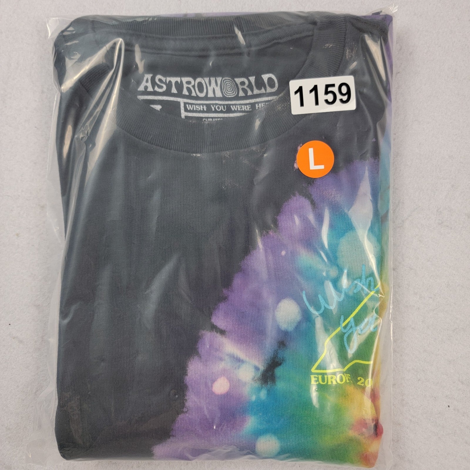 Astroworld Wish You Were Here Europe 2019 Tie Dye Travis Scott Tour Shirt L 11595