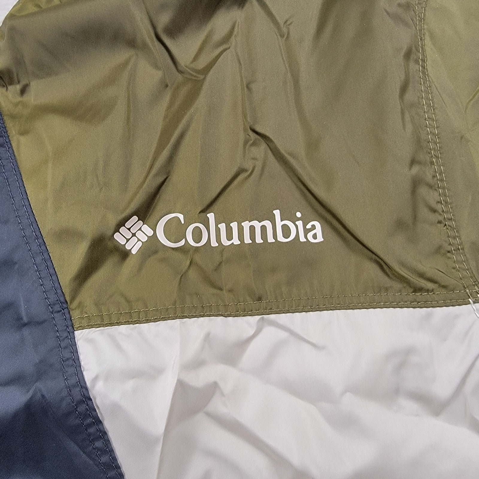 Columbia Point Park Windbreaker Jacket Olive/Tan/Black XL Outdoor Packable