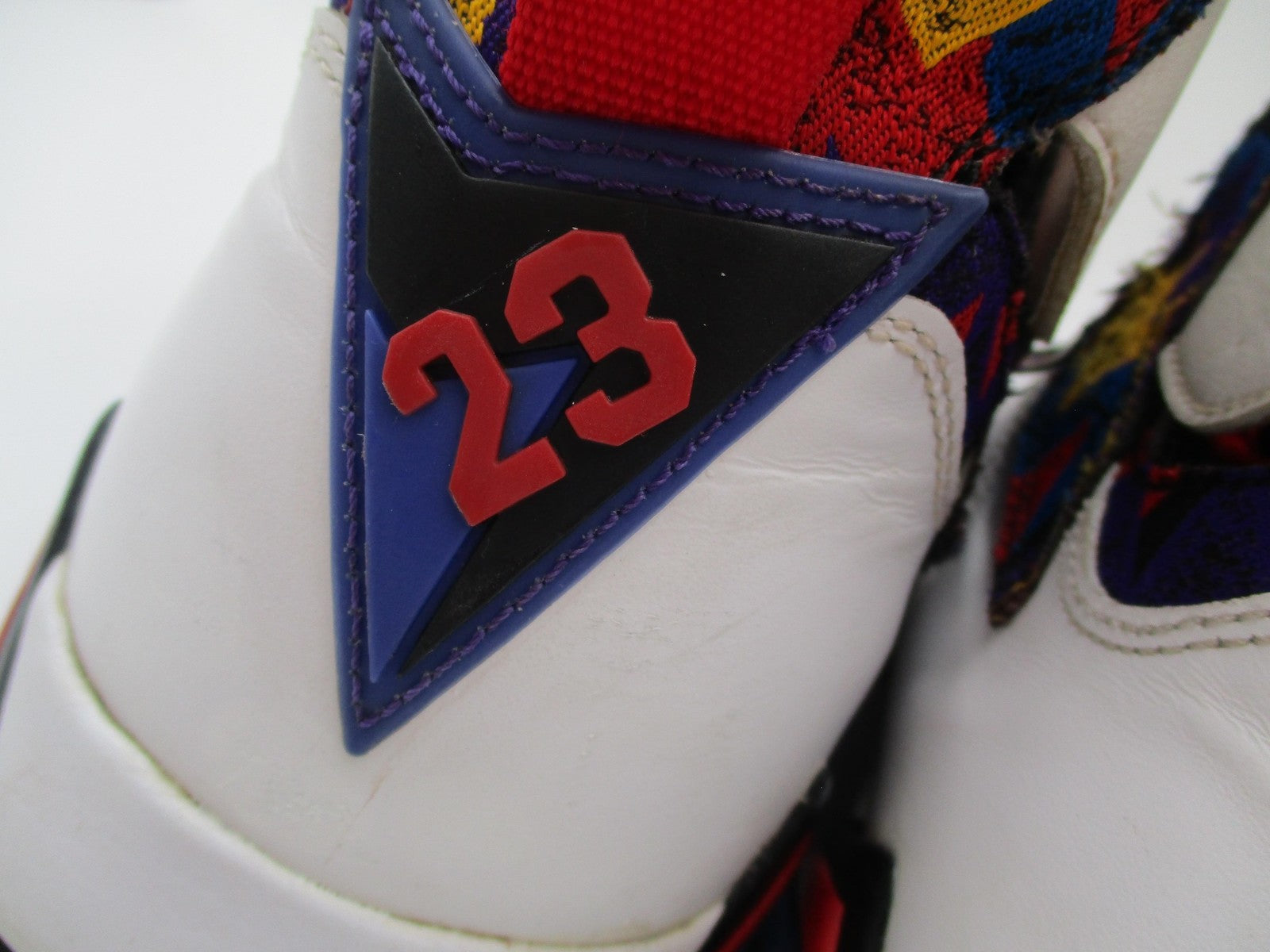 Nike Air Jordan 7 Retro Shoes Mens White Multicolor Sweater Nothing But Net 1J59