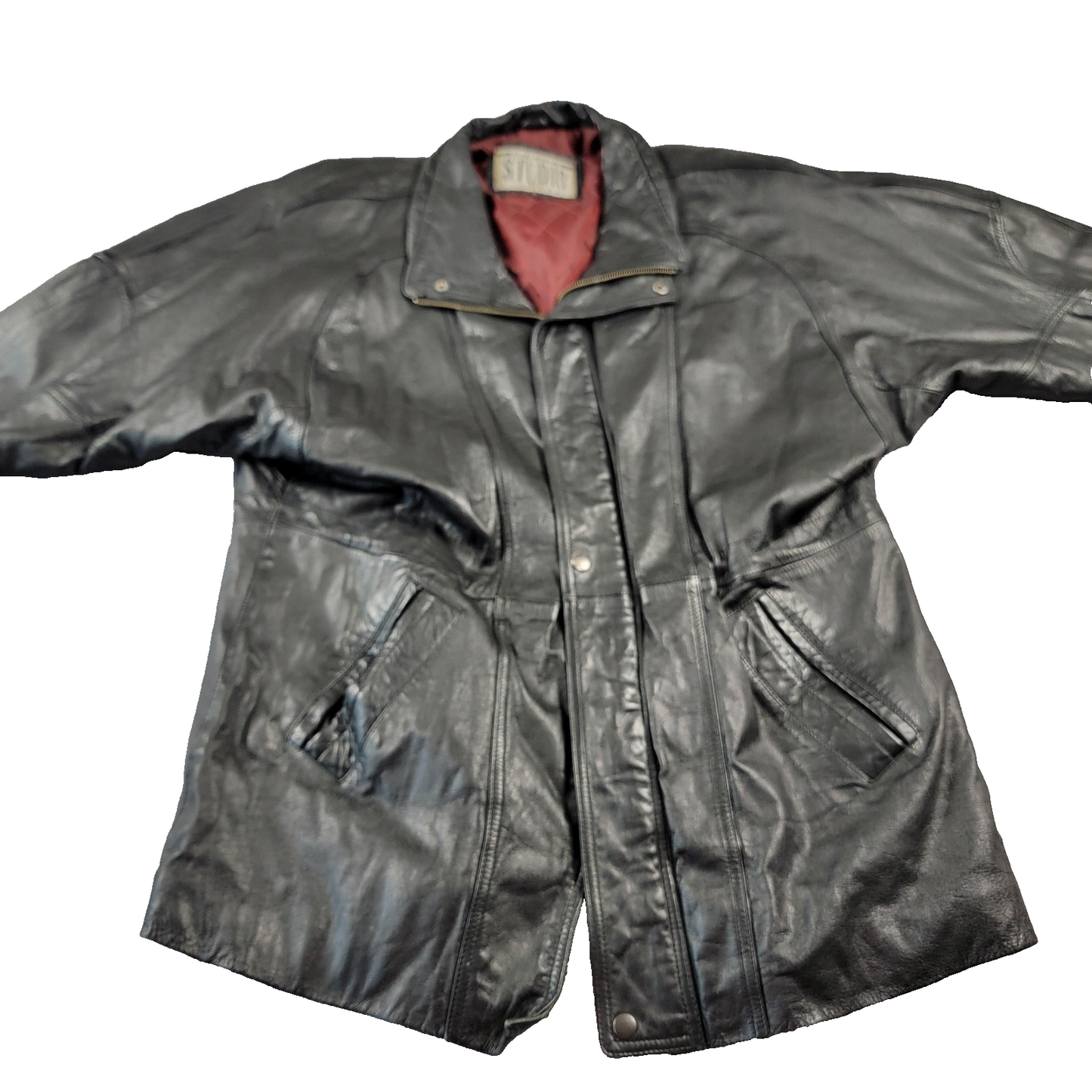 Studio Concepts Leather Jacket Mens Large Quilted Lined Europe Craft Vintage 8820