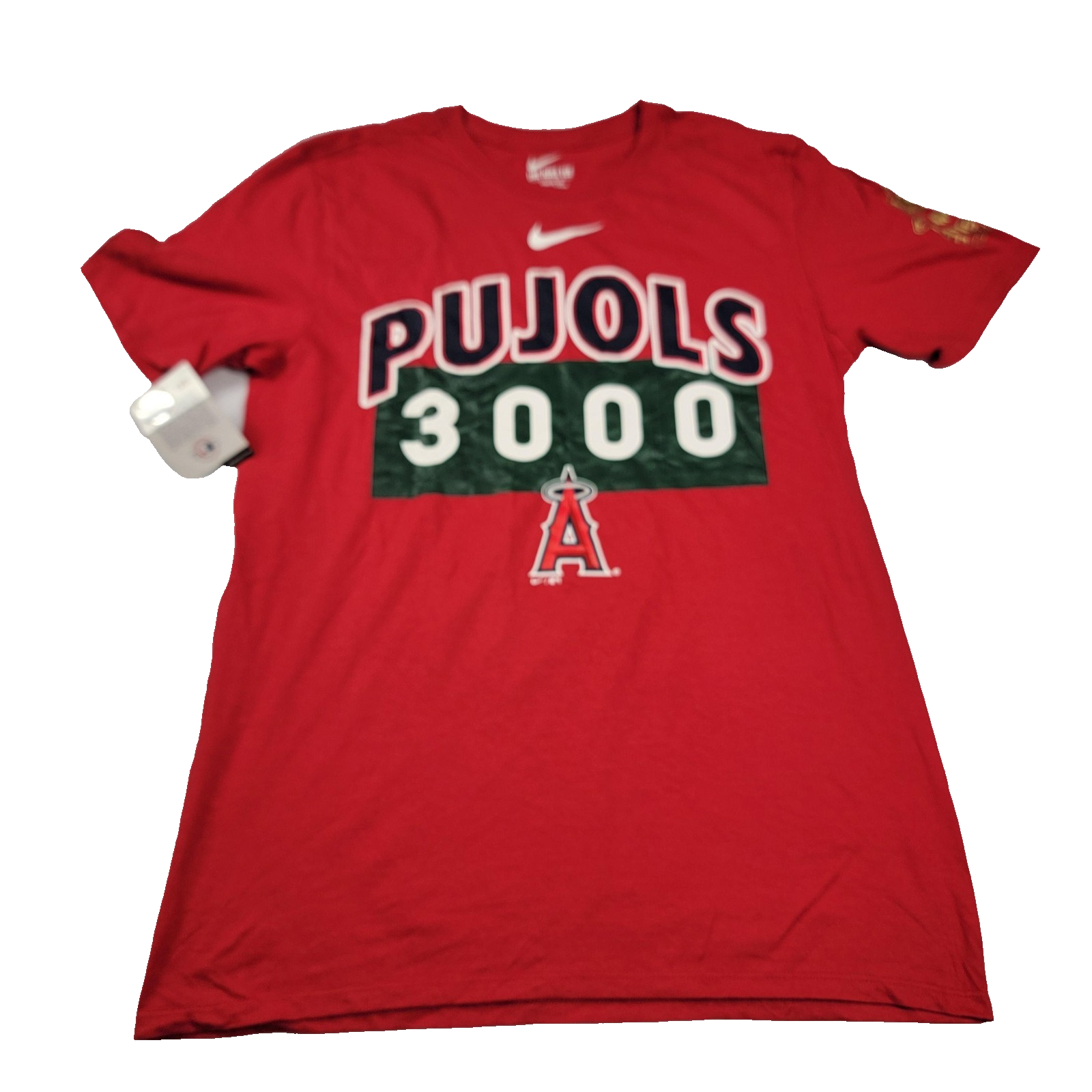 Los Angeles Angels Shirt Mens Medium Red MLB Baseball Nike Pujols 3000 Hits 9970