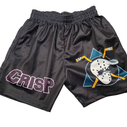 Crisp Mighty Ducks Inspired Mesh Shorts Black Men’s Size S Anaheim Style0