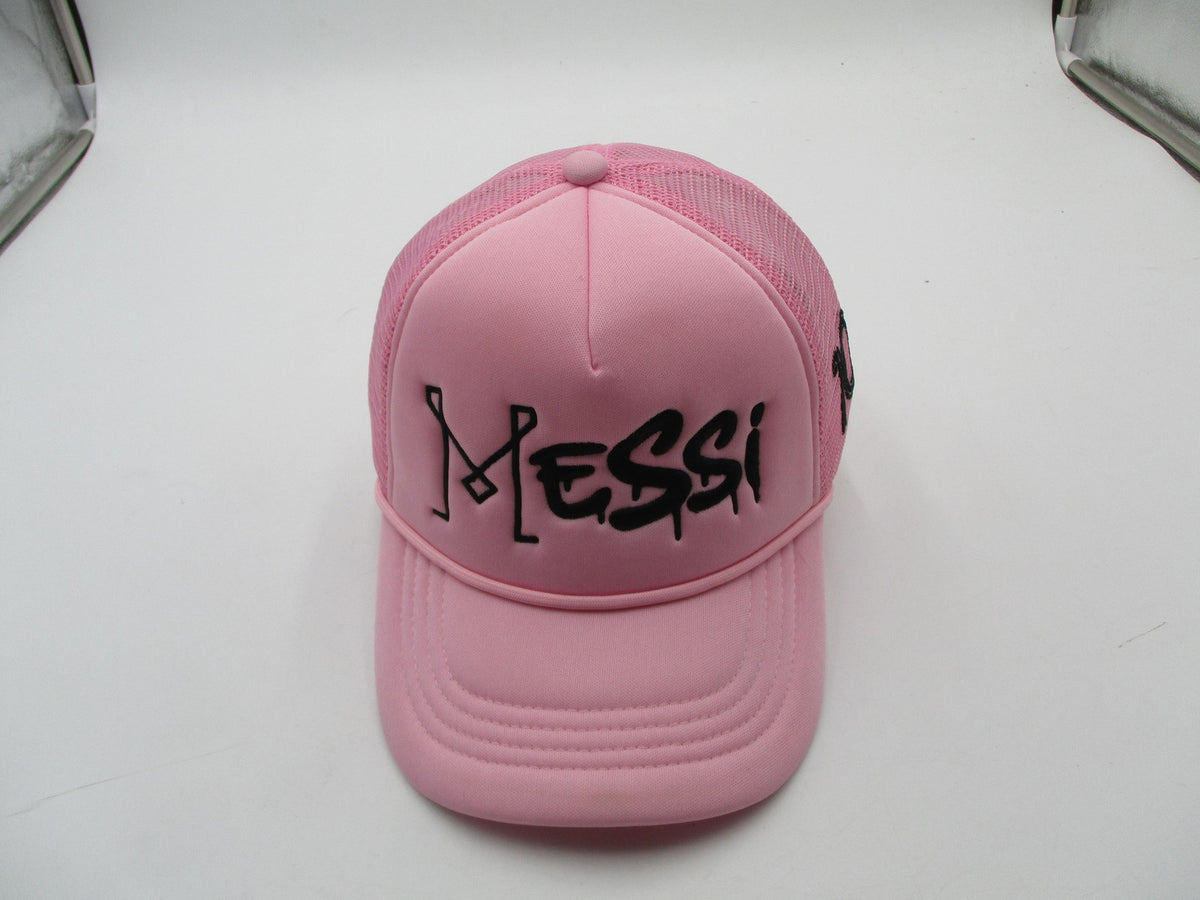 Messi 10 Hat Cap Snap Back One Size Mens Pink Soccer Allntrends Trucker7
