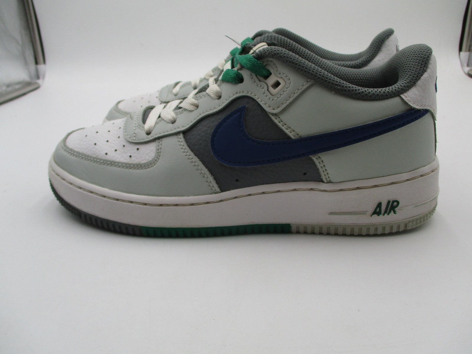 Nike Air Force 1 Low Shoes Youth Size 6Y Gray Green Blue Sneakers FB9035-0015