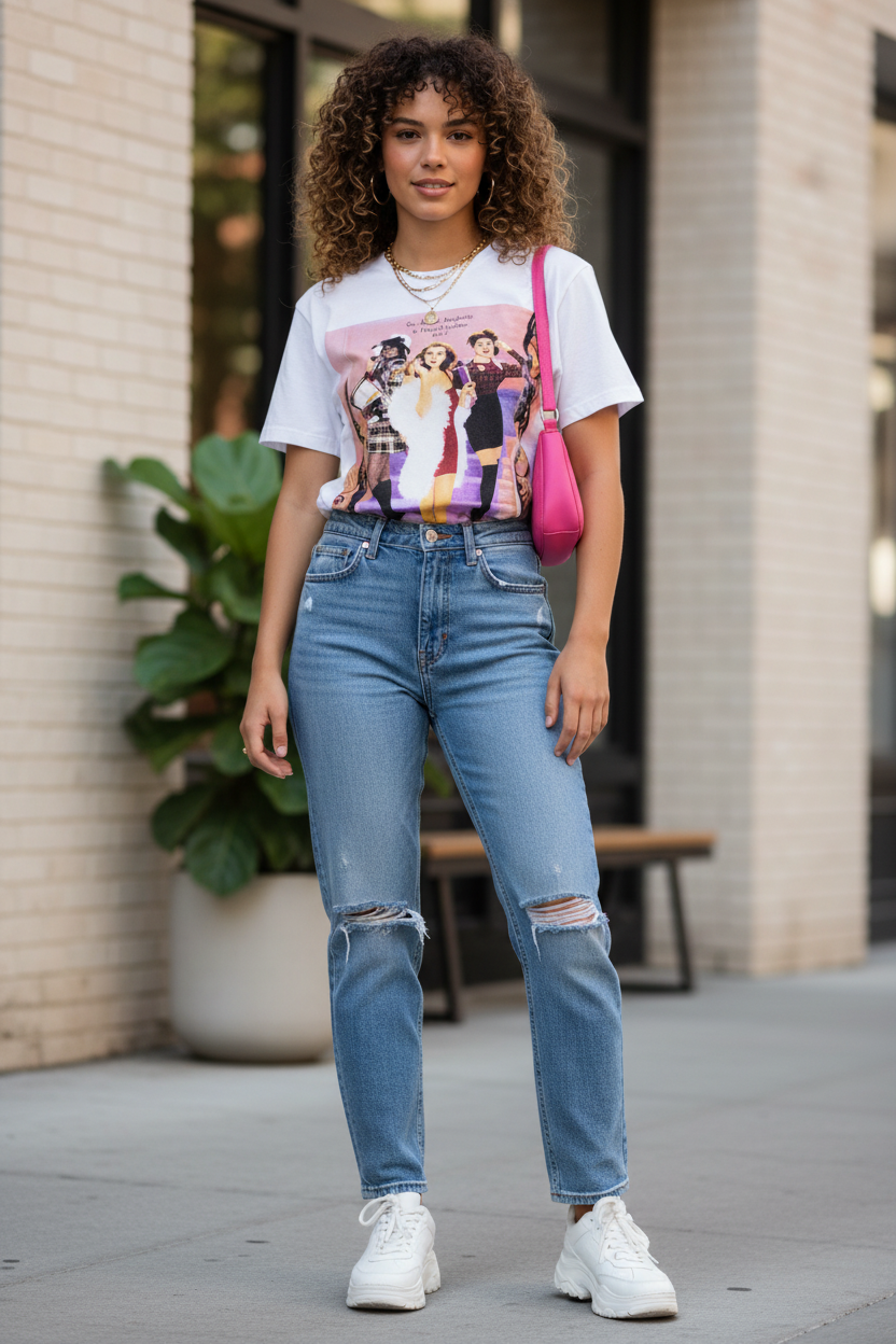 Official Clueless Gang Forever 21 Women's White Graphic Tee