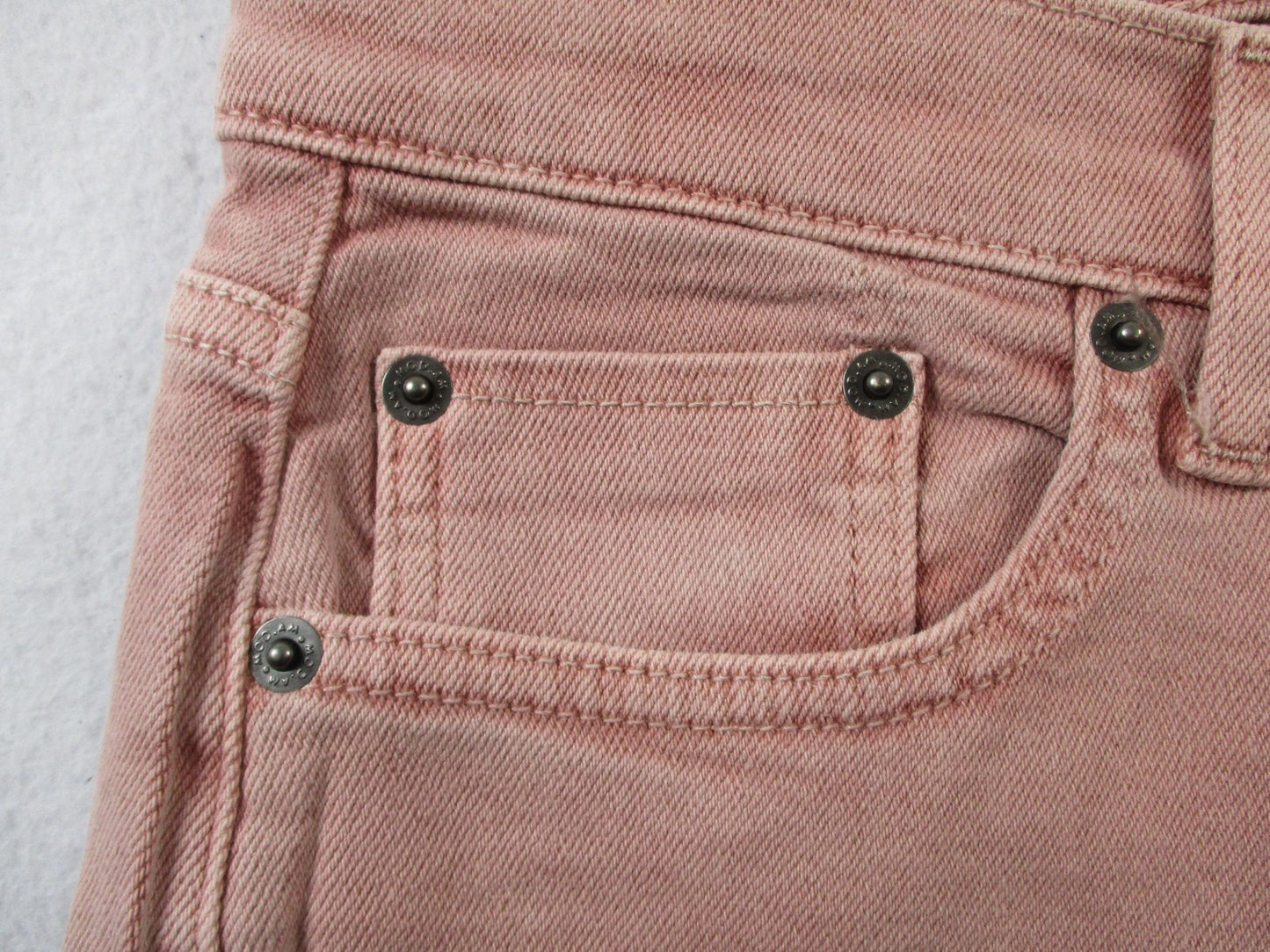 Modern American Delamo Jeans Womens 26 Pink Wide Leg Sherbet Wash Denim