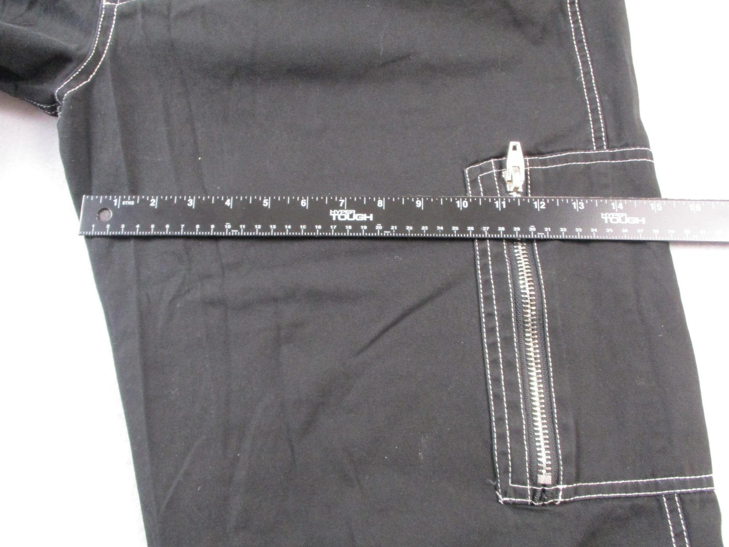 Poster Grl Pants Womens 3X Black Capri Wide Leg Cargo Zip Pockets Twill 143010
