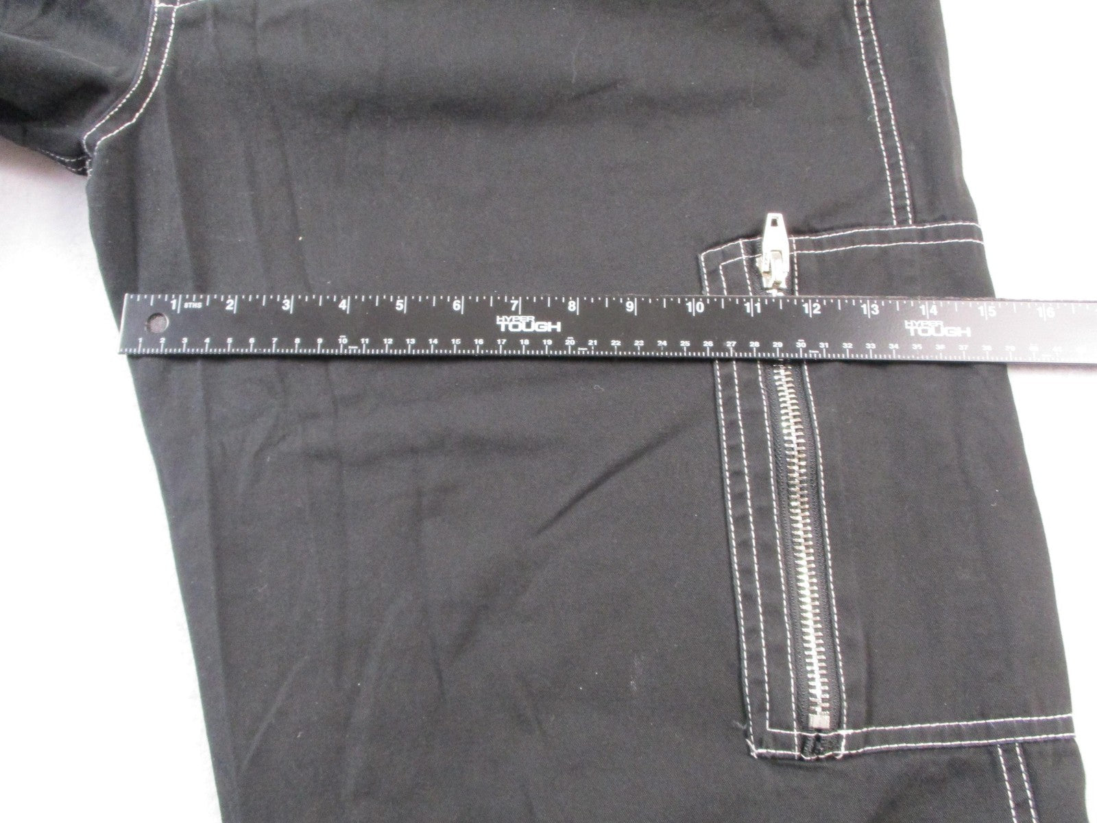 Poster Grl Pants Womens 3X Black Capri Wide Leg Cargo Zip Pockets Twill 143010