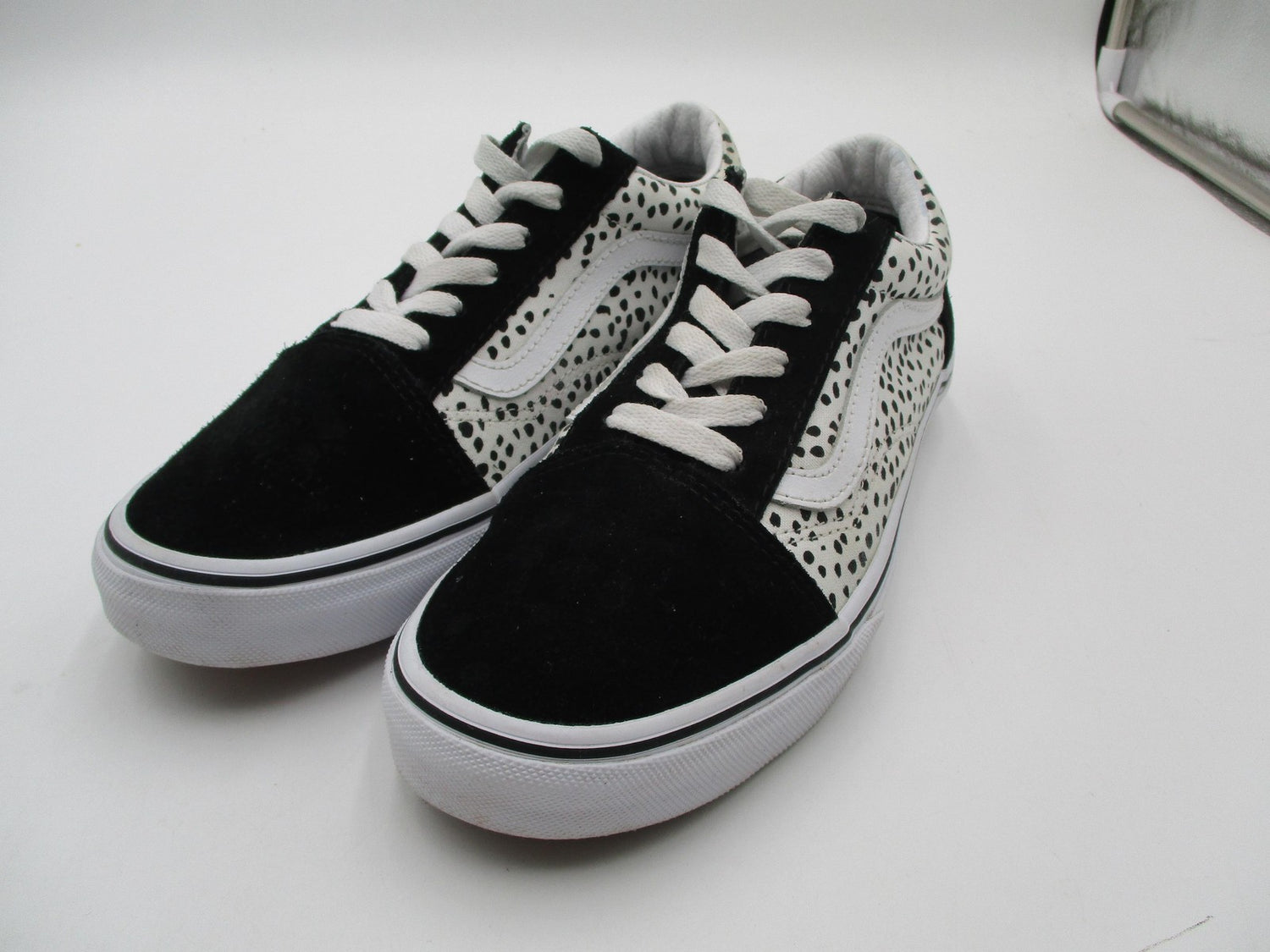 Vans Dalmatian Spot Print Shoes Kids Size 6 Black White Suede Sneakers0