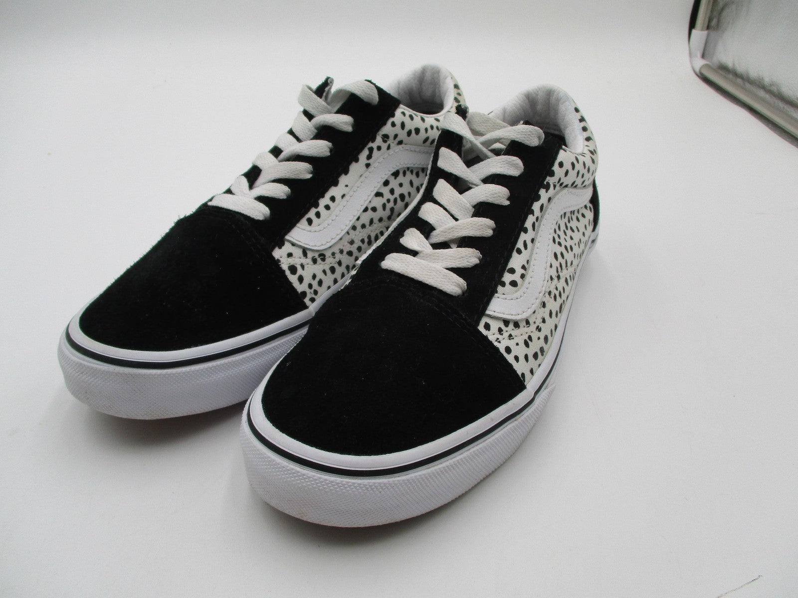 Vans Dalmatian Spot Print Shoes Kids Size 6 Black White Suede Sneakers0