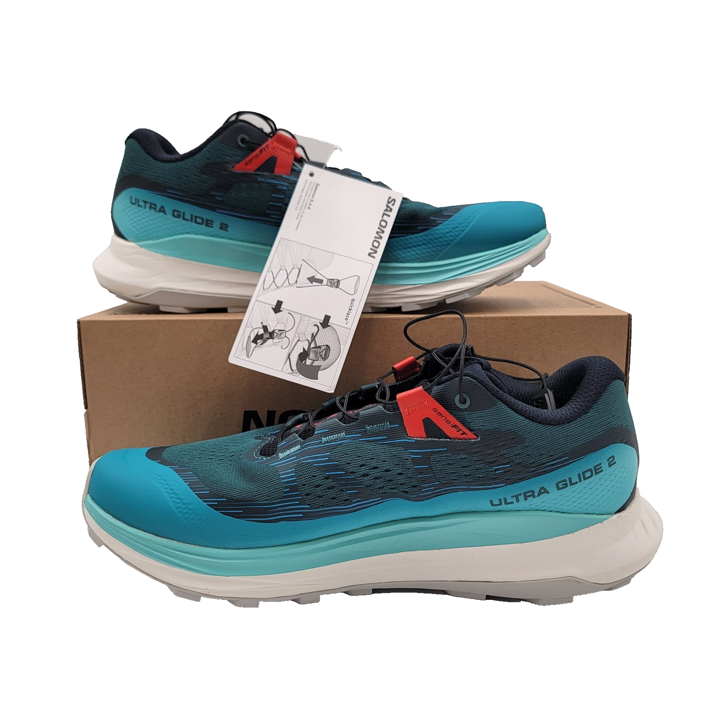 Mens Salomon Ultra Glide 2 Sz 8US/7.5UK 470425 28 NIB Atlantic Blue/Fiery Red1