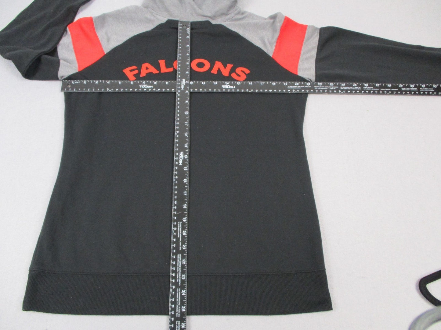 Atlanta Falcons Sweatshirt Womens Medium Gray Black NFL Football Hoodie Pullover4