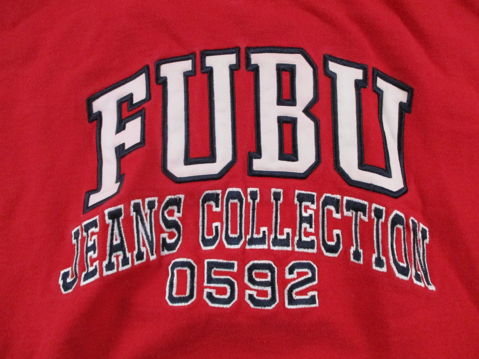 FUBU Hoodie Mens XL Red Pullover Fleece Sweatshirt Jeans Collection 05922