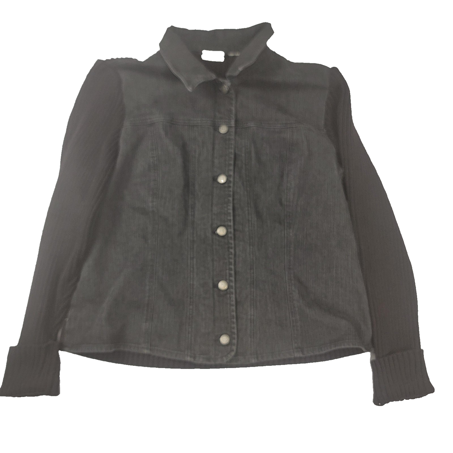 Covington Jacket Womens Medium Button Front Knit Sleeves Casual