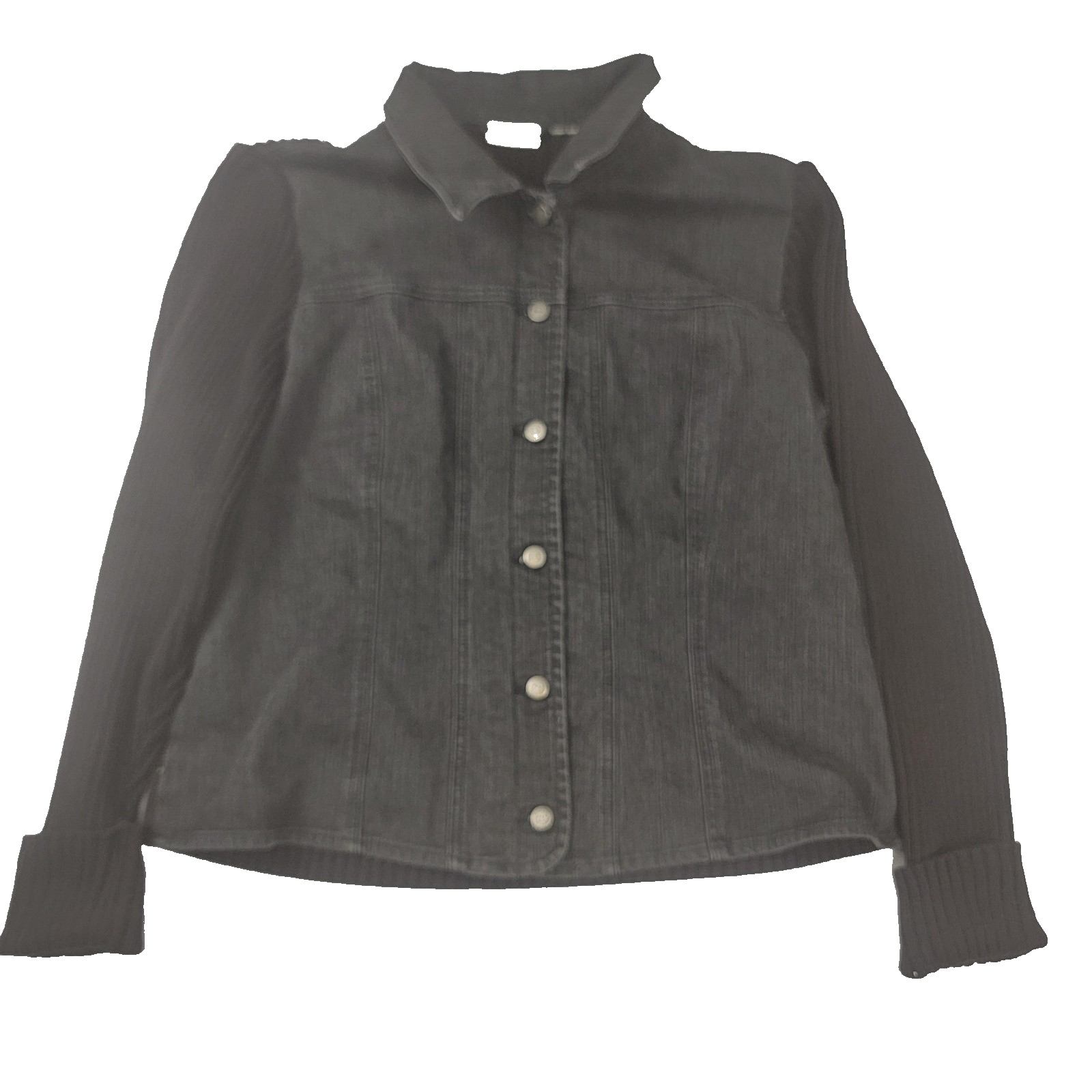 Covington Jacket Womens Medium Button Front Knit Sleeves Casual