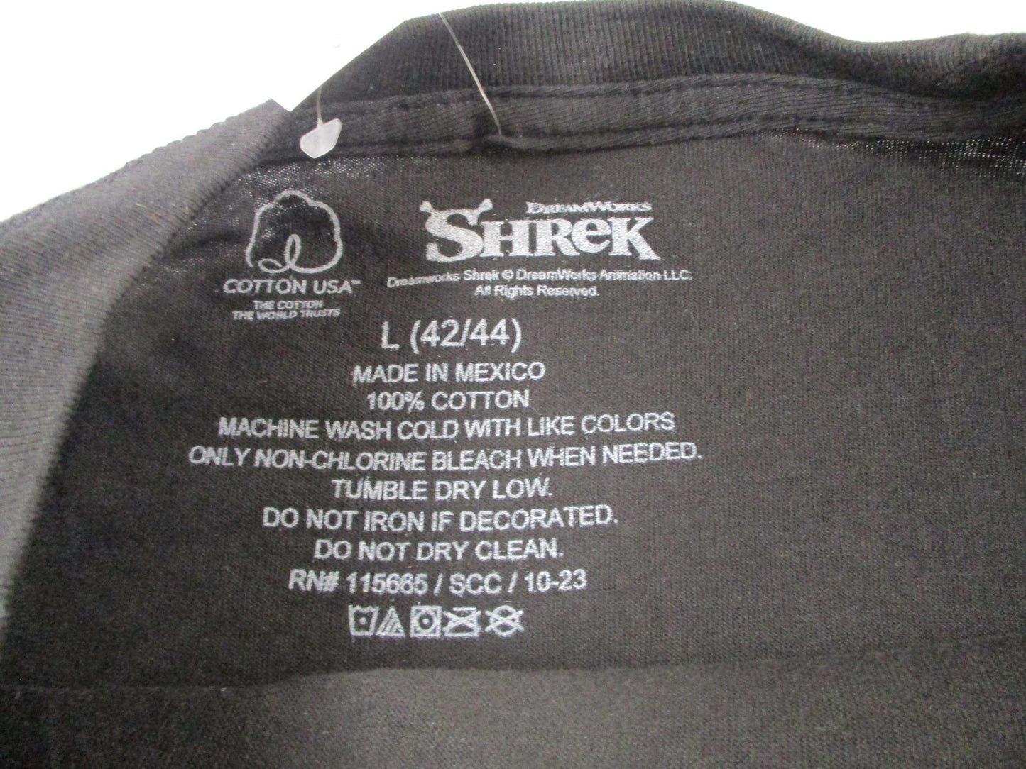 Shrek Shirt Mens Large Black Shrek & Donkey Graphic Movie Tee Tagless 1375764