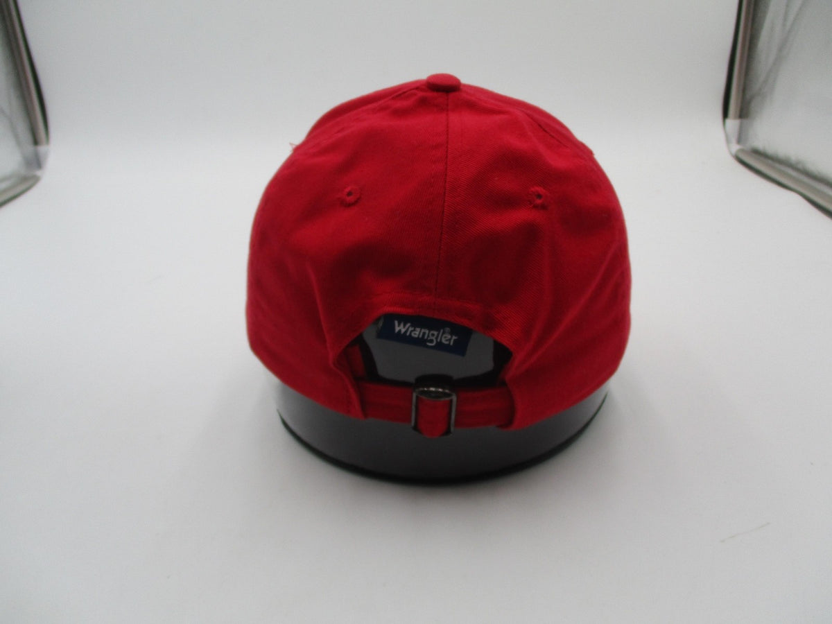 Wrangler Hat Cap Strap Back Mens One Size Red Black Twill Embroidered Logo4