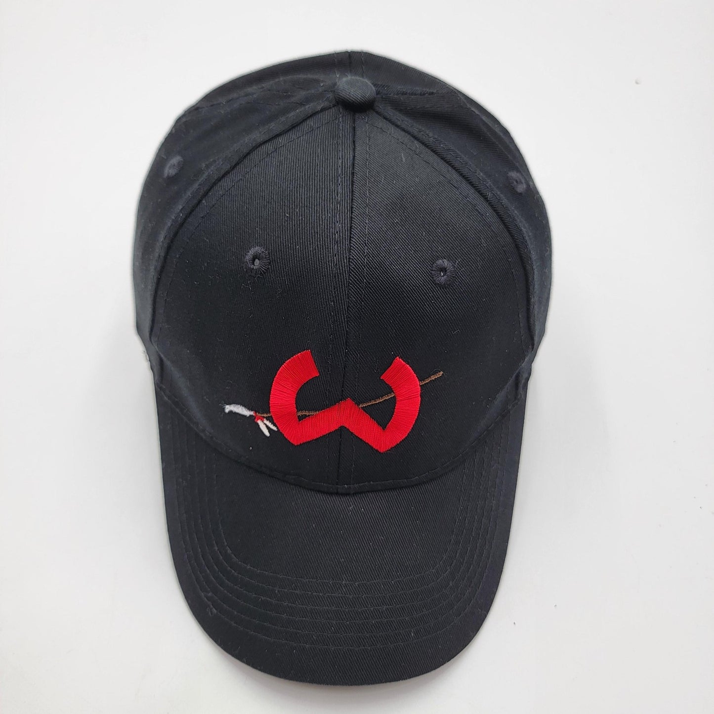 Port & Company Hat Cap Strap Back Youth Black Red Embroidered Logo4