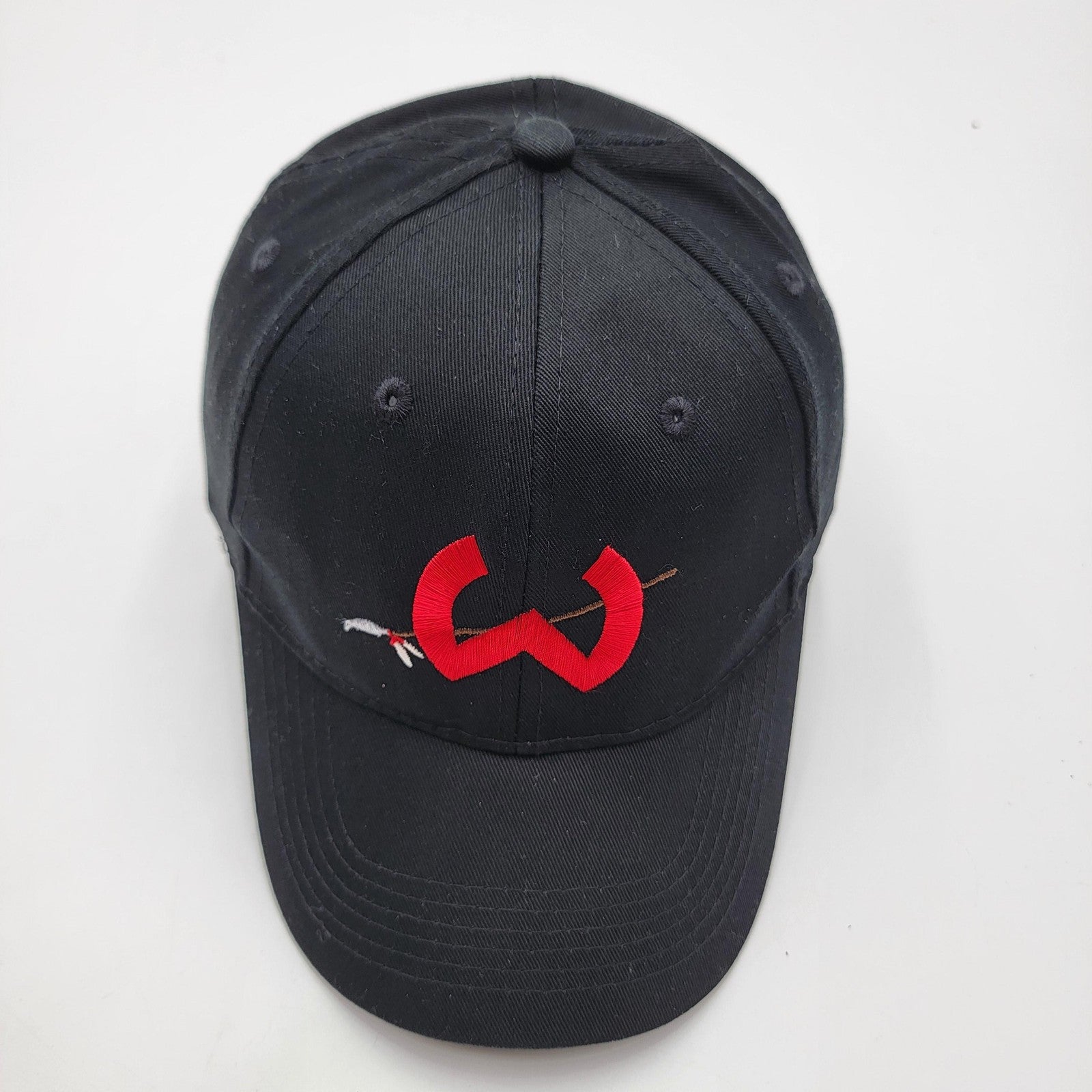 Port & Company Hat Cap Strap Back Youth Black Red Embroidered Logo4