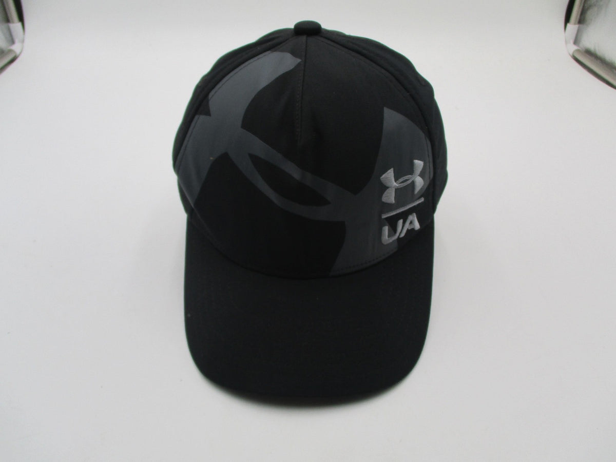 Under Armour Hat Cap Baseball Fitted Boys Medium Black UA Logo Stretch1