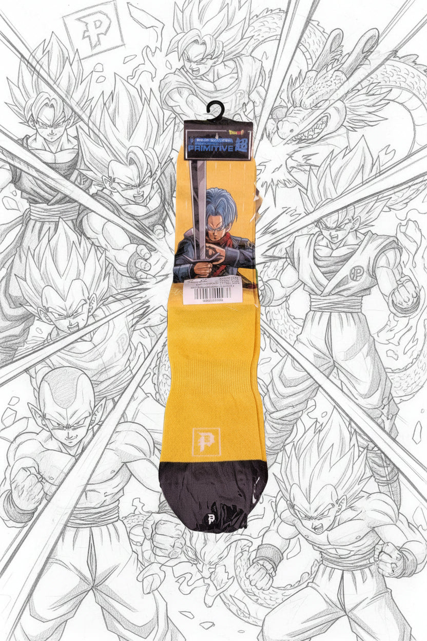 PRIMITIVE DBZ SHADOW TRUNKS CREW SOCKS ORANGE1