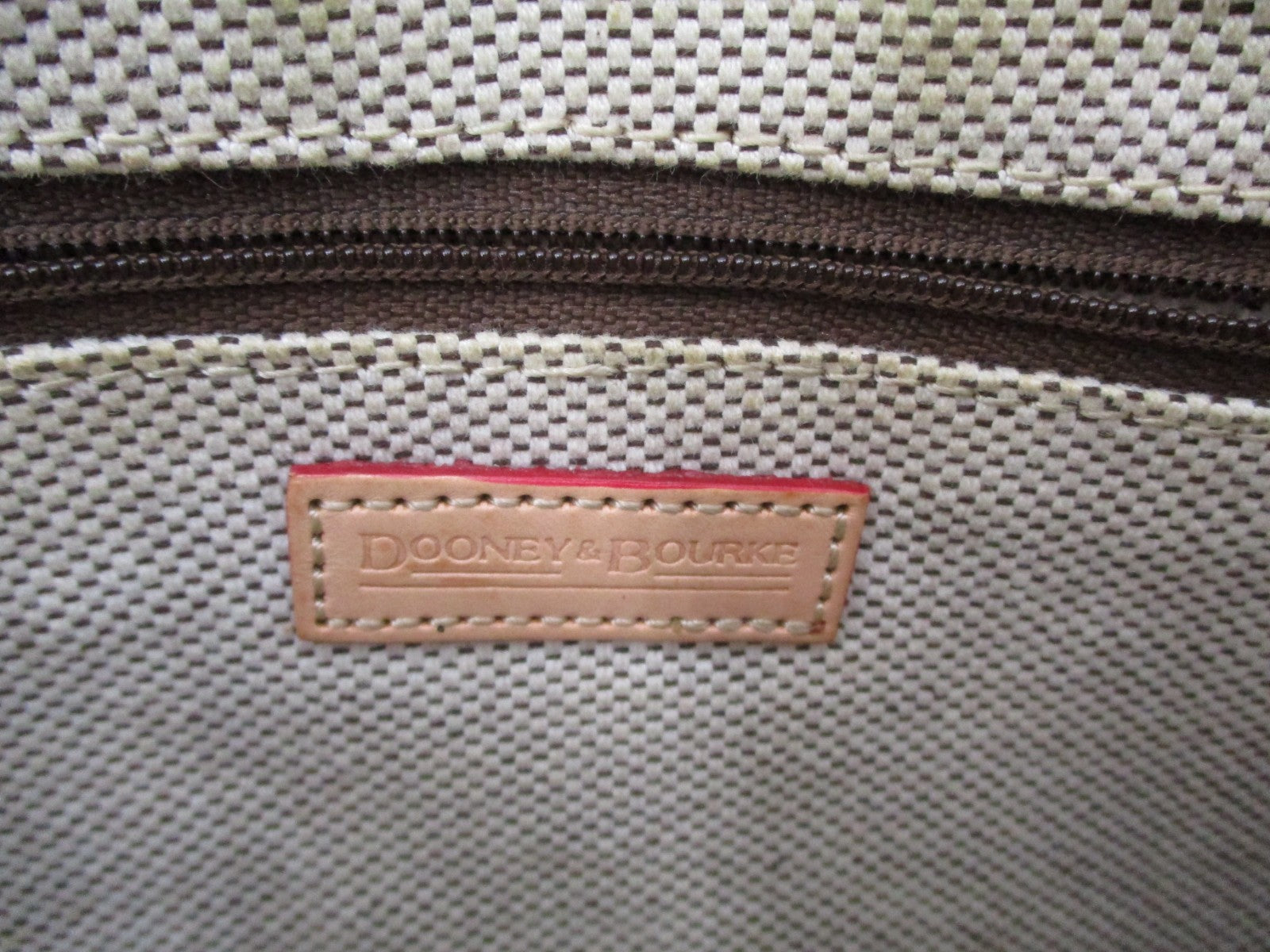 Dooney & Bourke DB Monogram Jacquard Small Shoulder Bag Orange Tan Leather Trim6