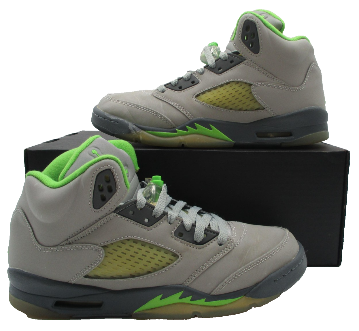 Nike Air Jordan 5 Retro Green Bean Shoes Youth Size 7Y Gray Volt GS DQ3734-0030