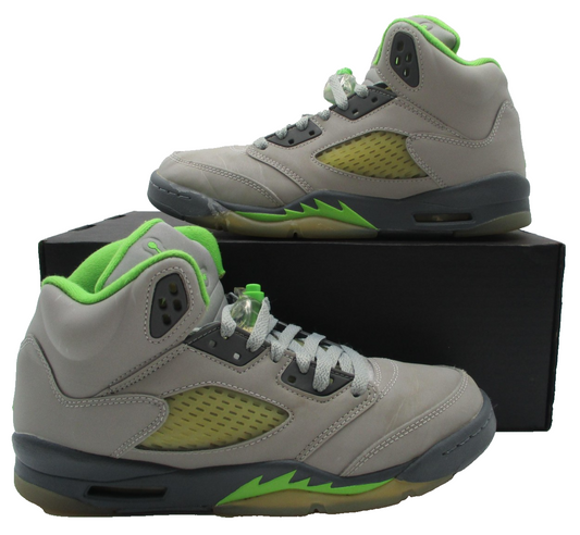 Nike Air Jordan 5 Retro Green Bean Shoes Youth Size 7Y Gray Volt GS DQ3734-0030