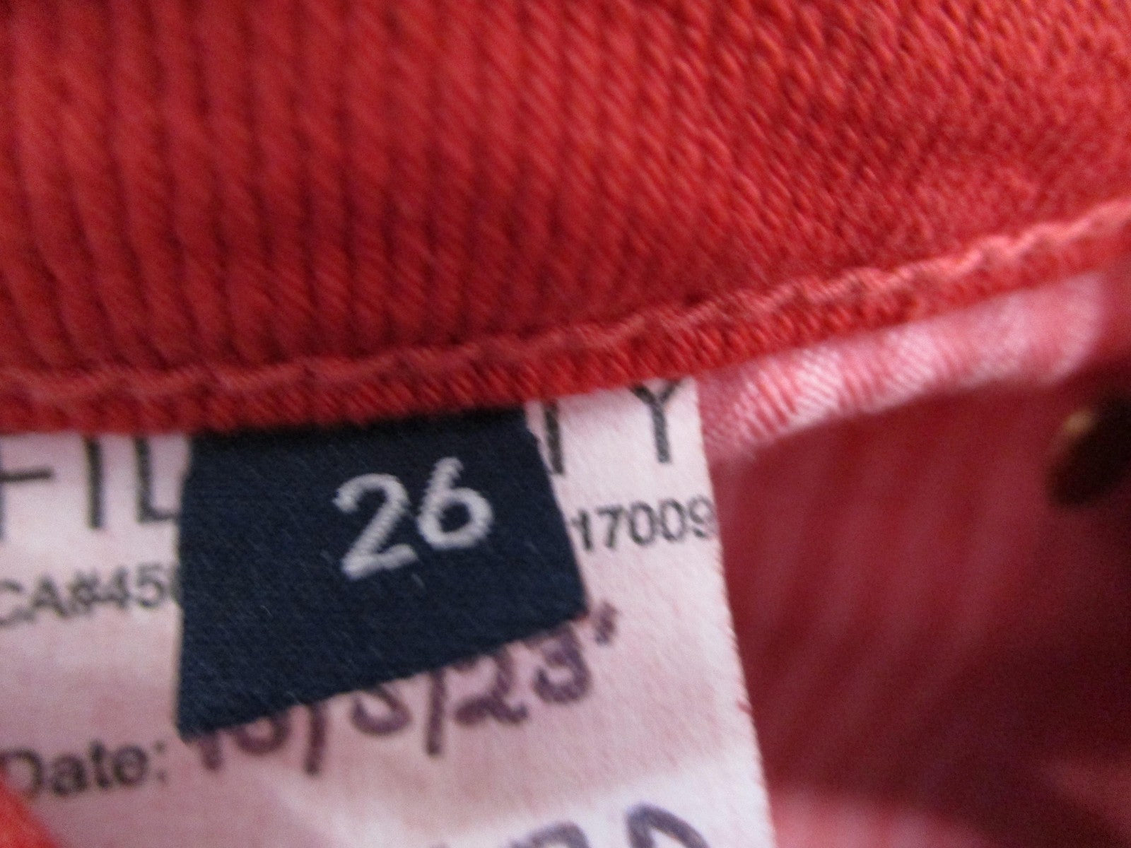 Fidelity Denim Ziggy Crop Jeans Womens 26 Red High Rise Wide Leg Sunkissed 14456