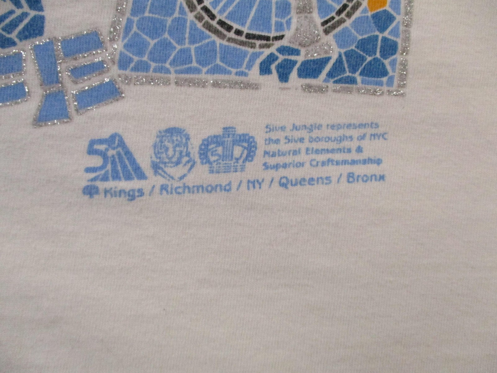 5ive Jungle & Co Walk of Life Kings County Tee Men 2XL White Y2K Streetwear 15655