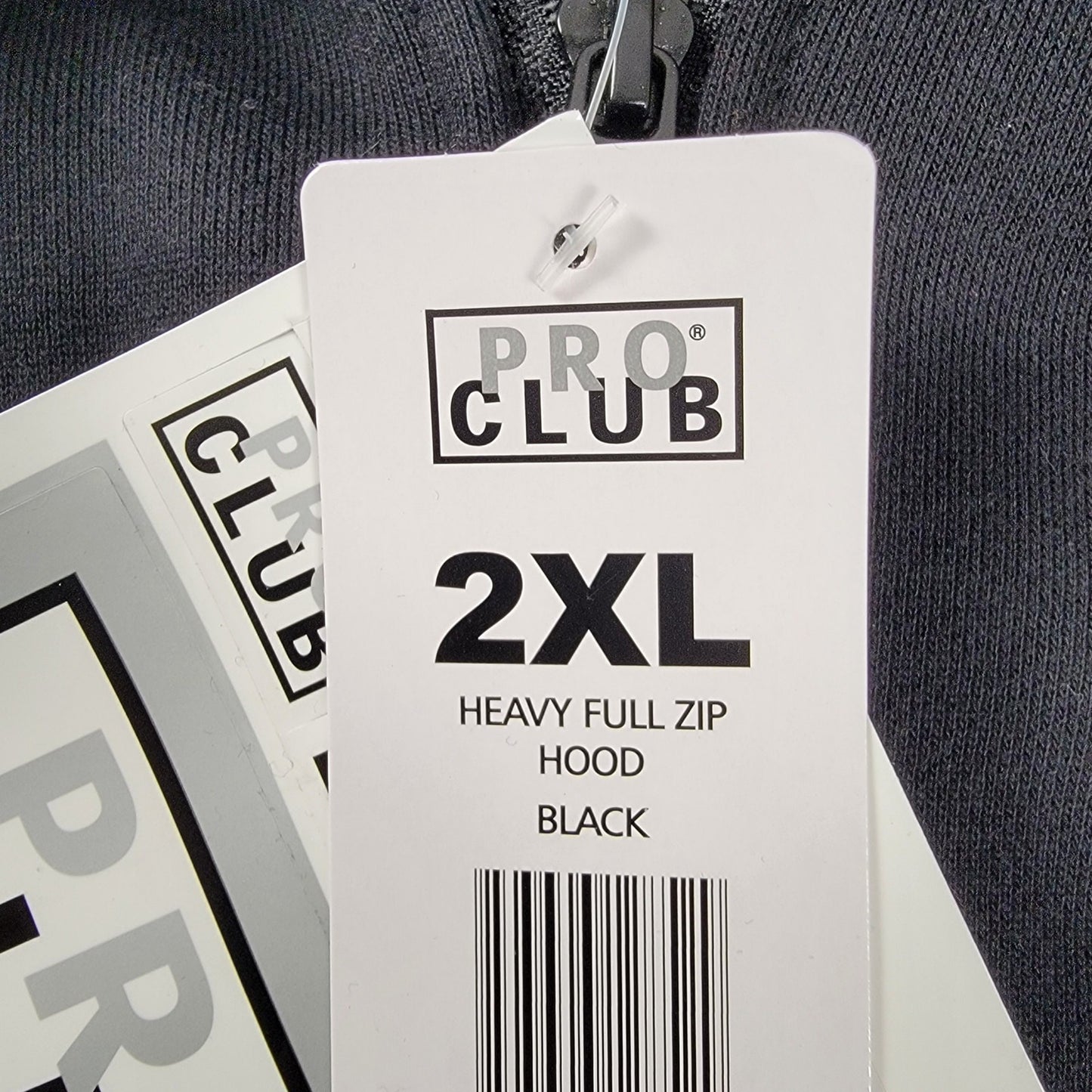 Pro Club Men's Black Heavy Weight Full Zip Hoodie 2XL