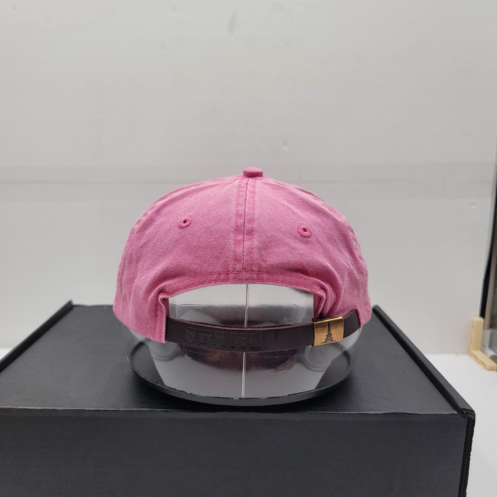 Block Island Hat Cap Strap Back Pink Embroidered Map Adams Casual Mens Cotton3