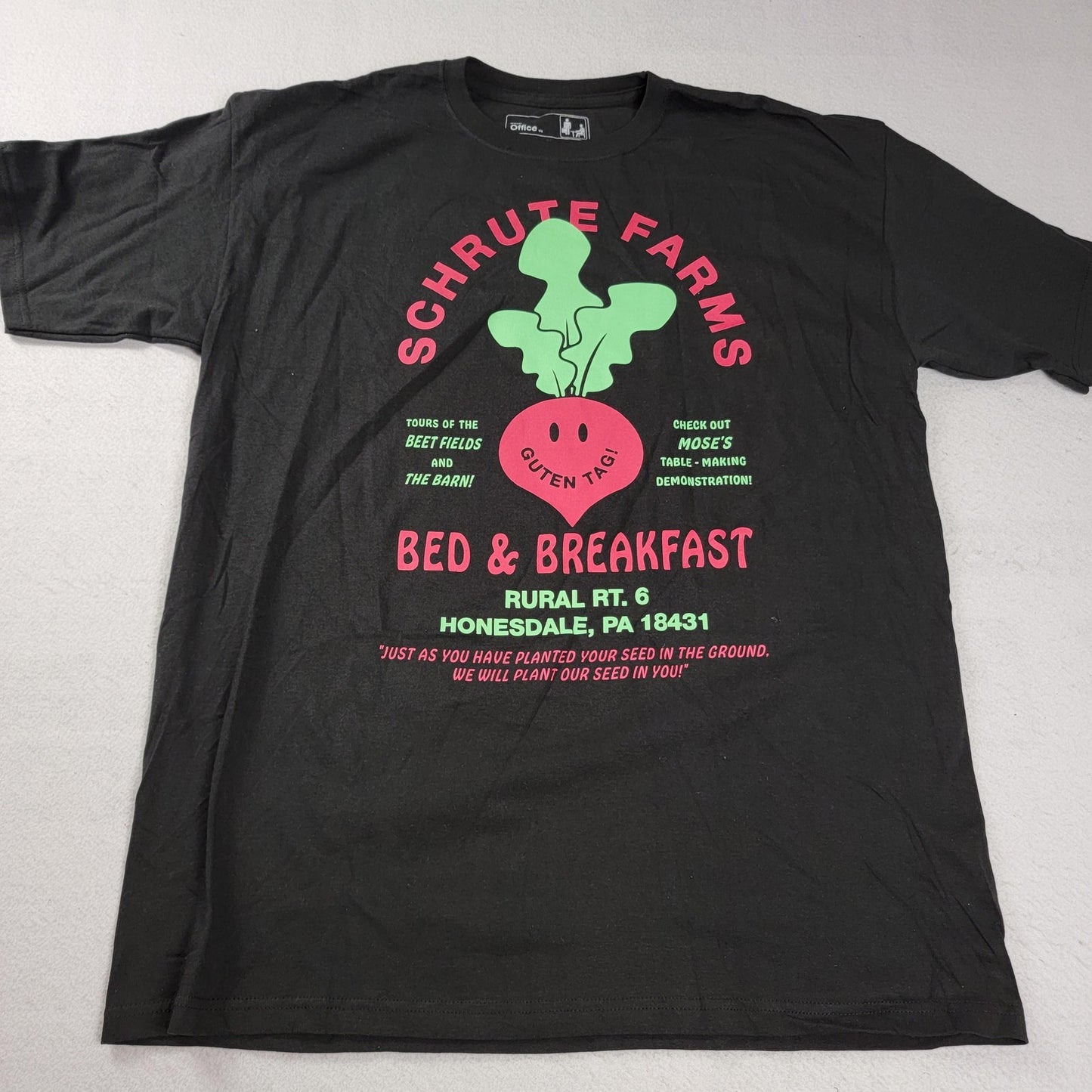 The Office Schrute Farms & SpongeBob Shirts Mens XL Lot of 2 Black Gray