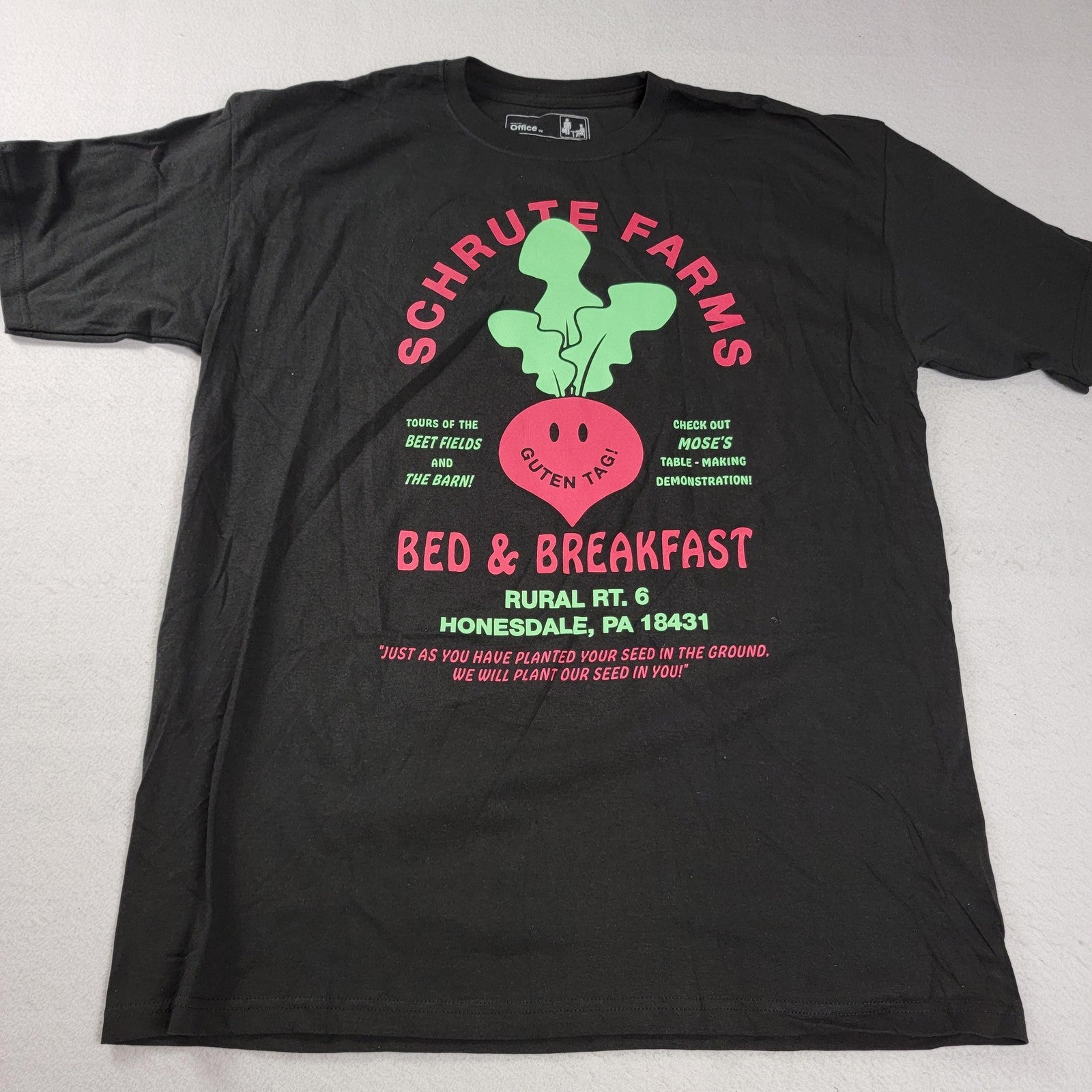 The Office Schrute Farms & SpongeBob Shirts Mens XL Lot of 2 Black Gray